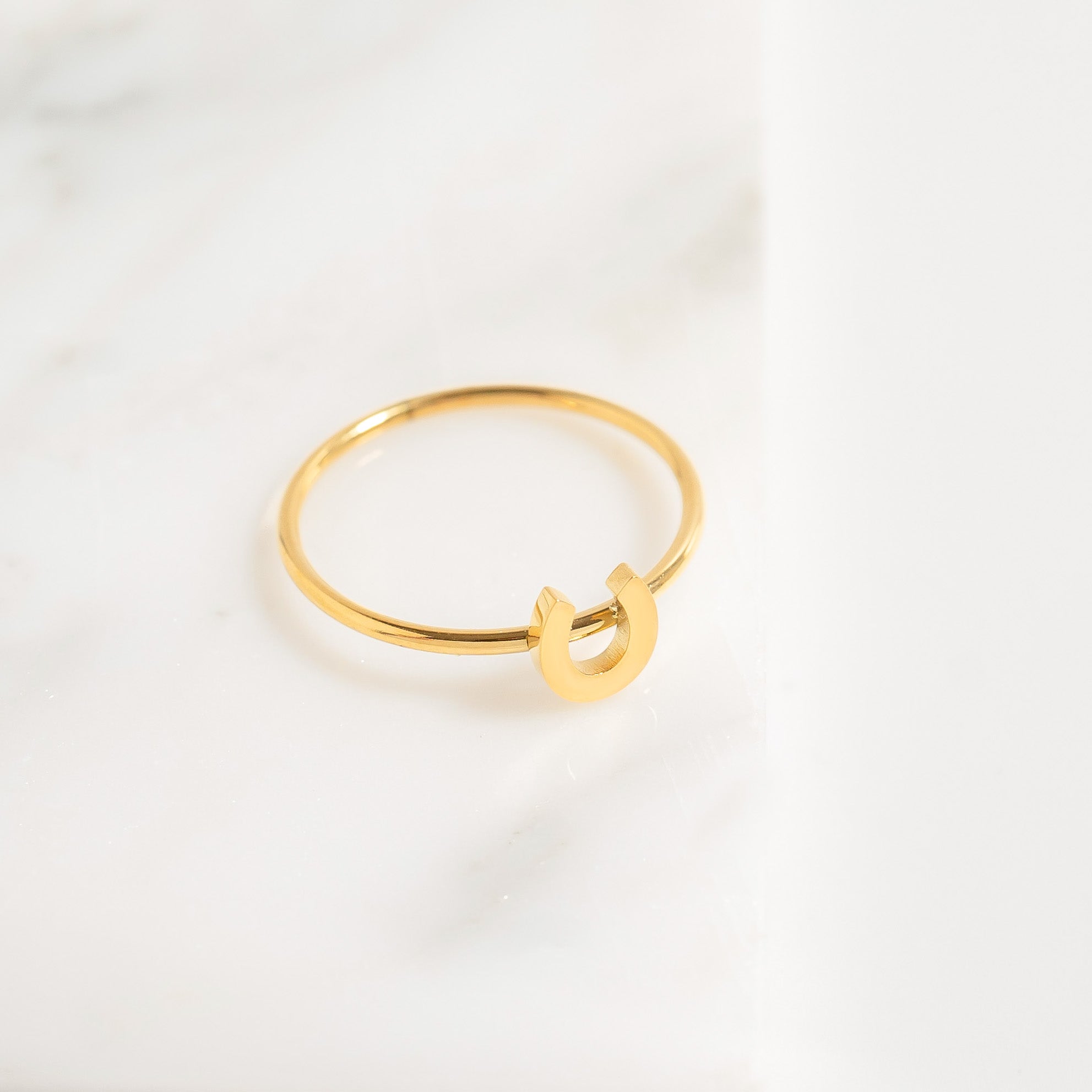 18K Gold PVD Stainless Steel Horseshoe Symbol Ring / ZRJ0001、mySite、dreamappss