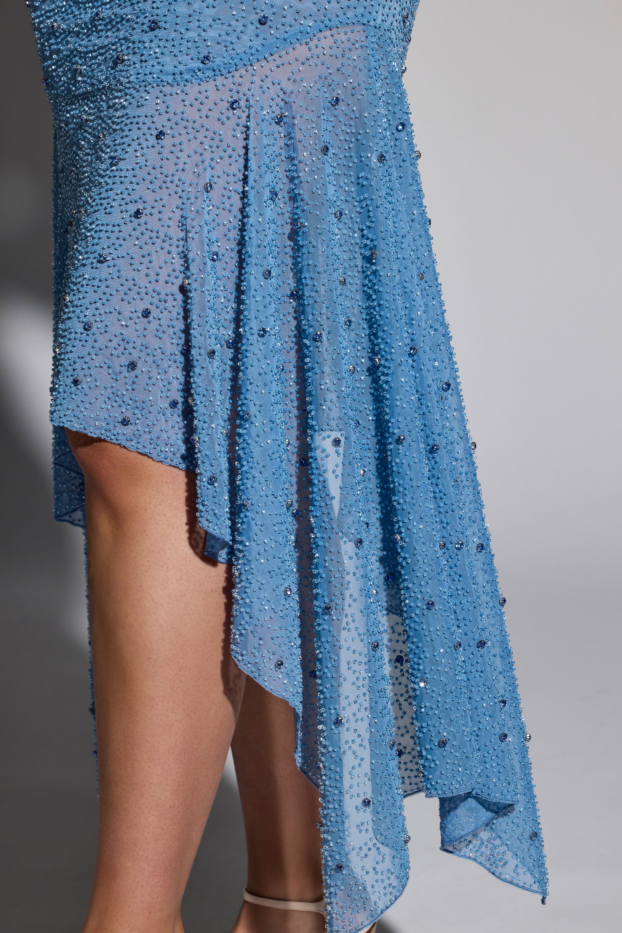  Embellished Handkerchief Hem Skirt in Smokey Blue、mySite、sugarbowlscore