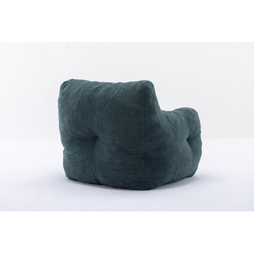 010-Soft Teddy Fabric Tufted Foam Bean Bag Chair With Teddy Fabric Dark Gray、、casual