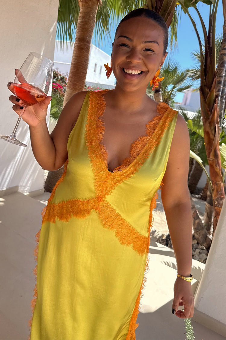 Olive and Orange Lace Clio Dress、mySite、solidvoid