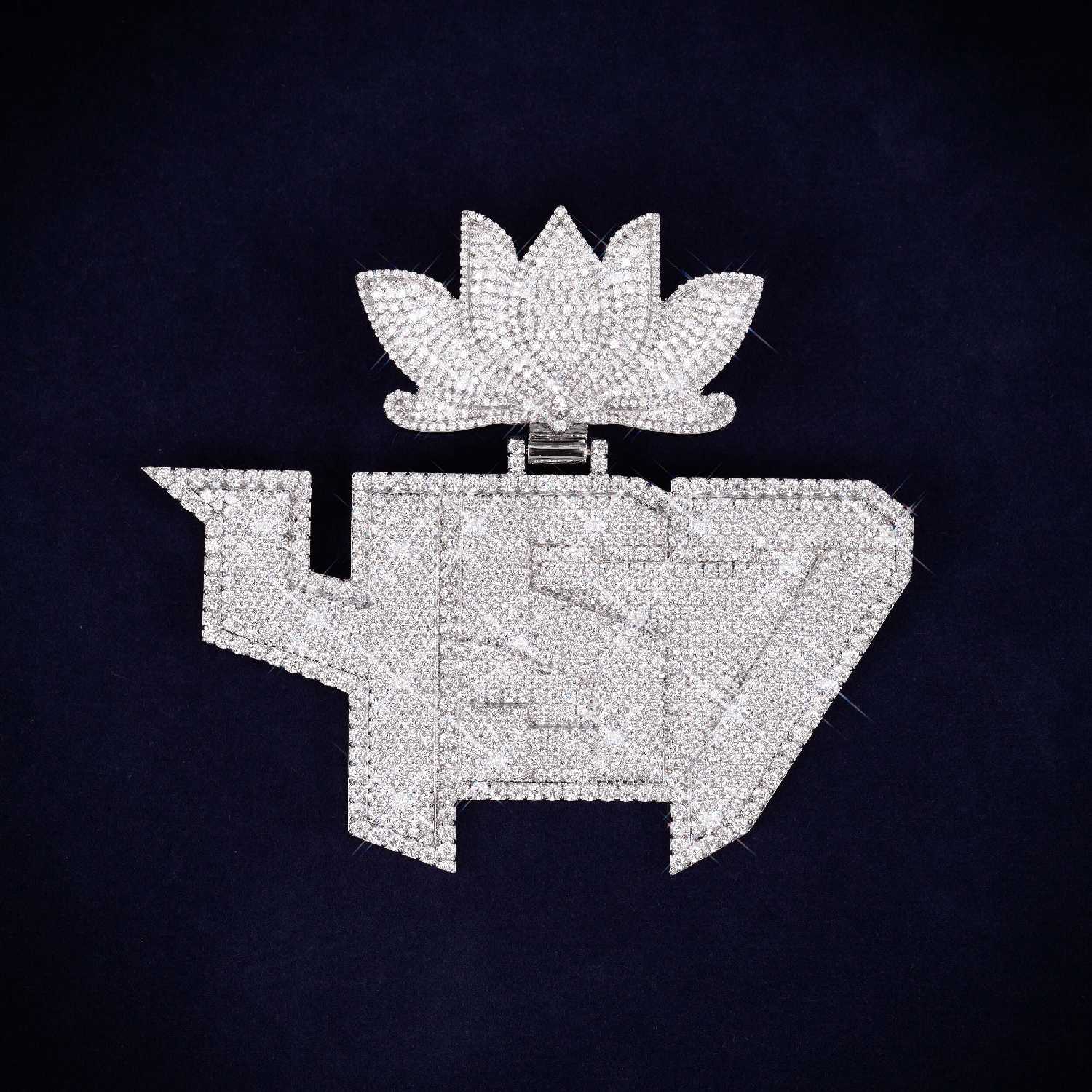 457 Custom Moissanite Pendant 14K Gold、mySite、hinf8tx79