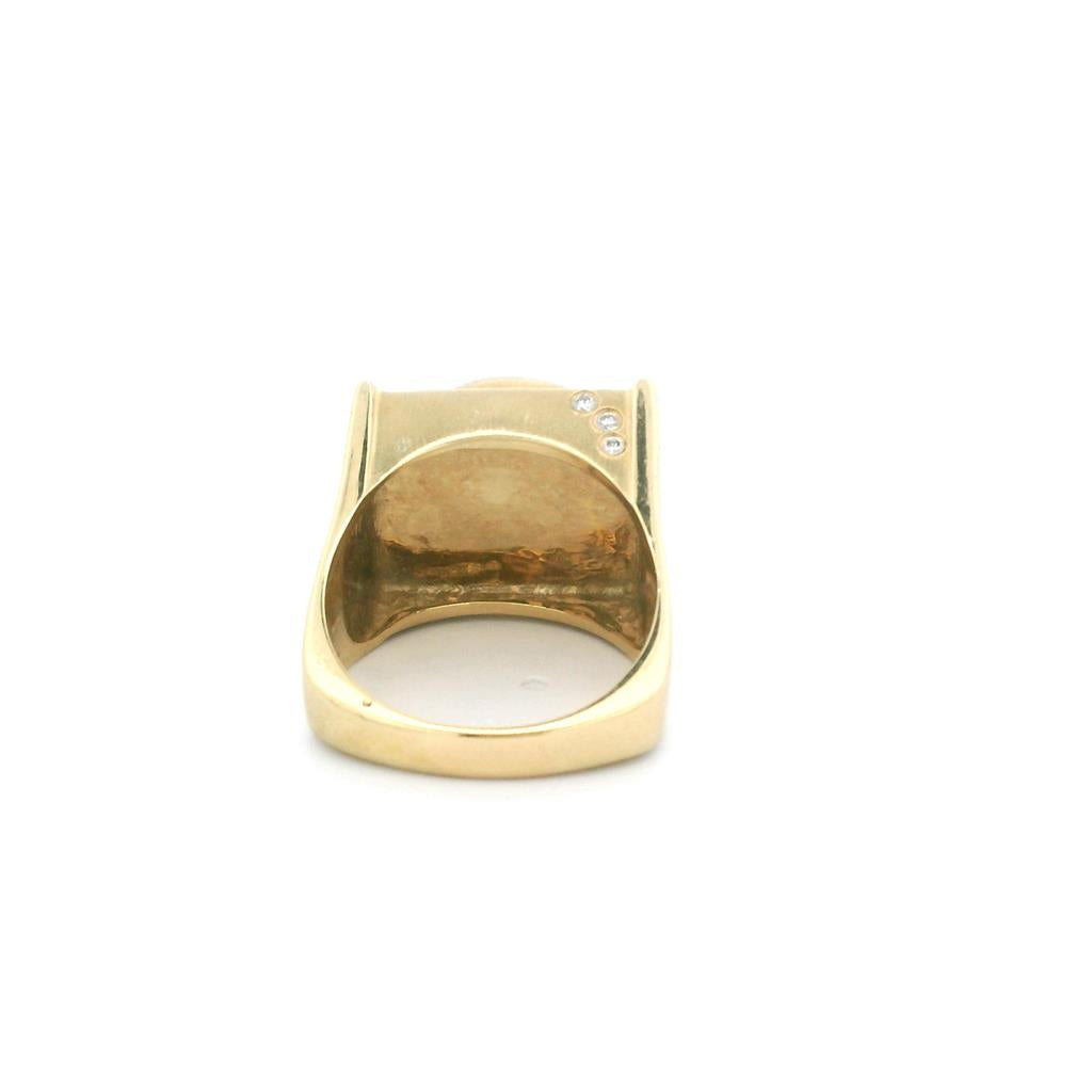 Estate 18K Yellow Gold Susan Sadler Freshwater Pearl Cocktail Ring