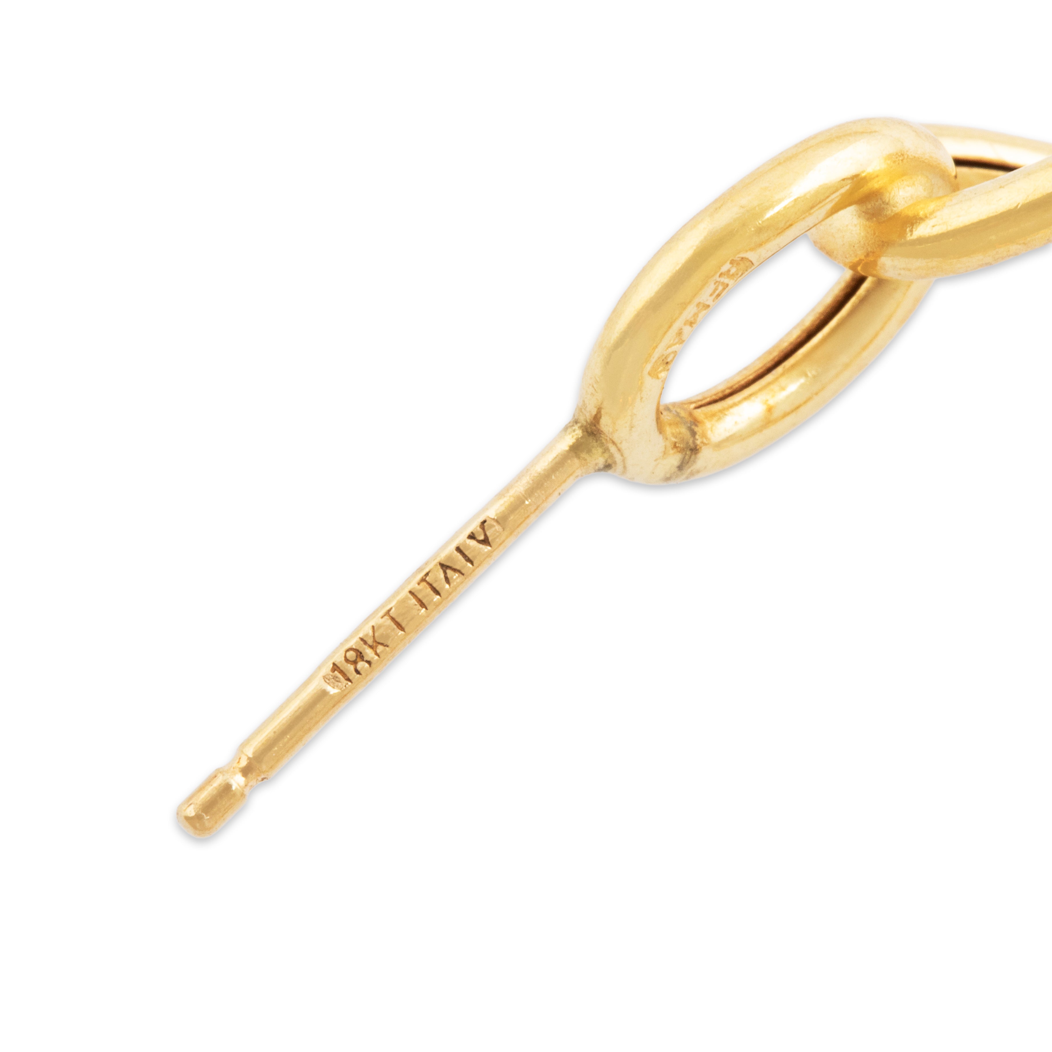 Vintage Large 18k Yellow Gold Wonderful Chain Link Hoop Earrings、mySite、hinf8tx79