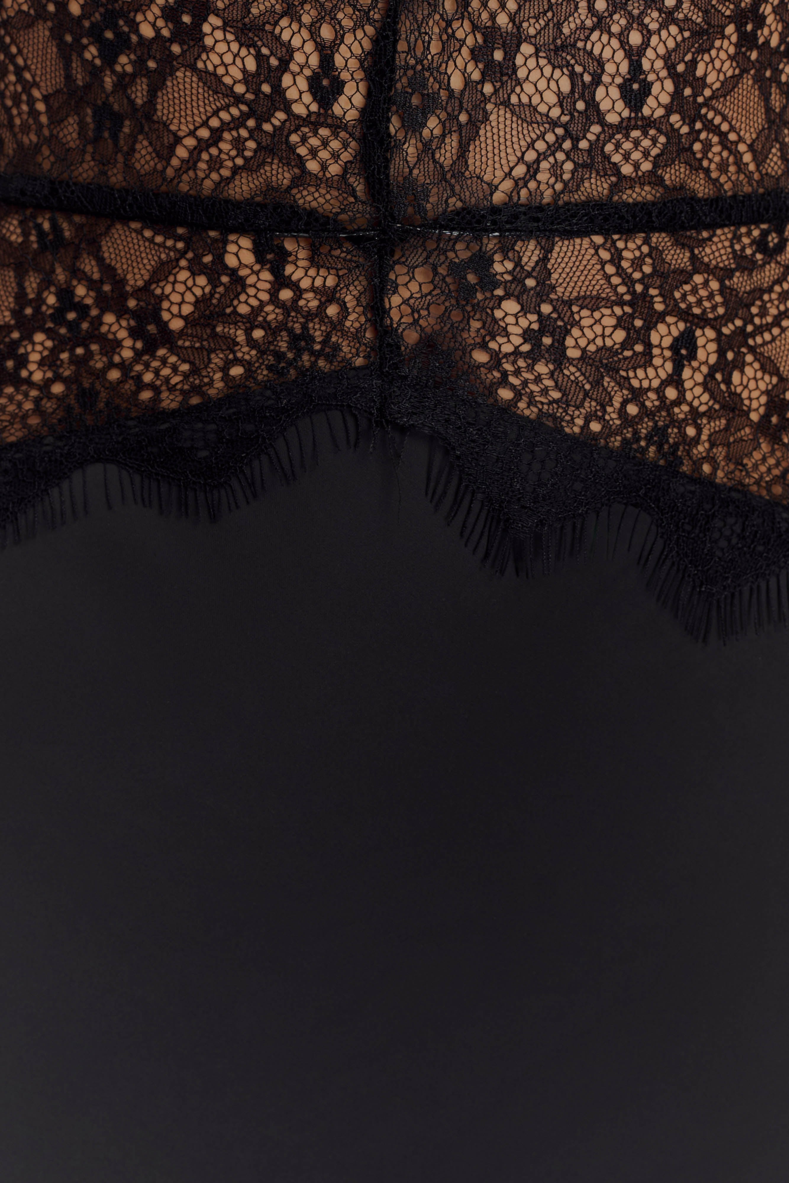 Dinah Lace And Satin Maxi Dress - Black、mySite、solidvoid
