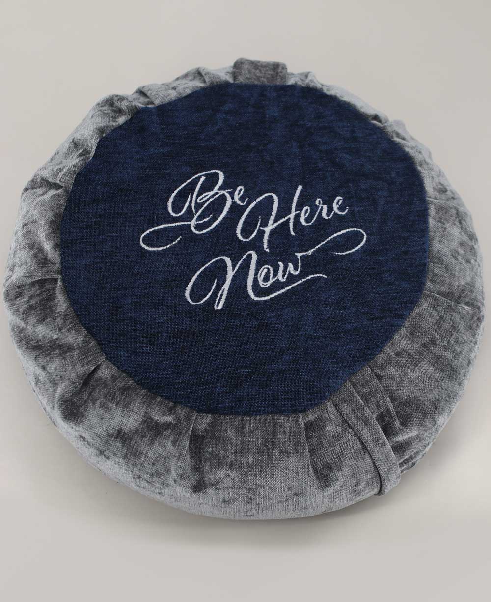 Be Here Now Grey Blue Meditation Zafu Cushion、mySite、topwebapps