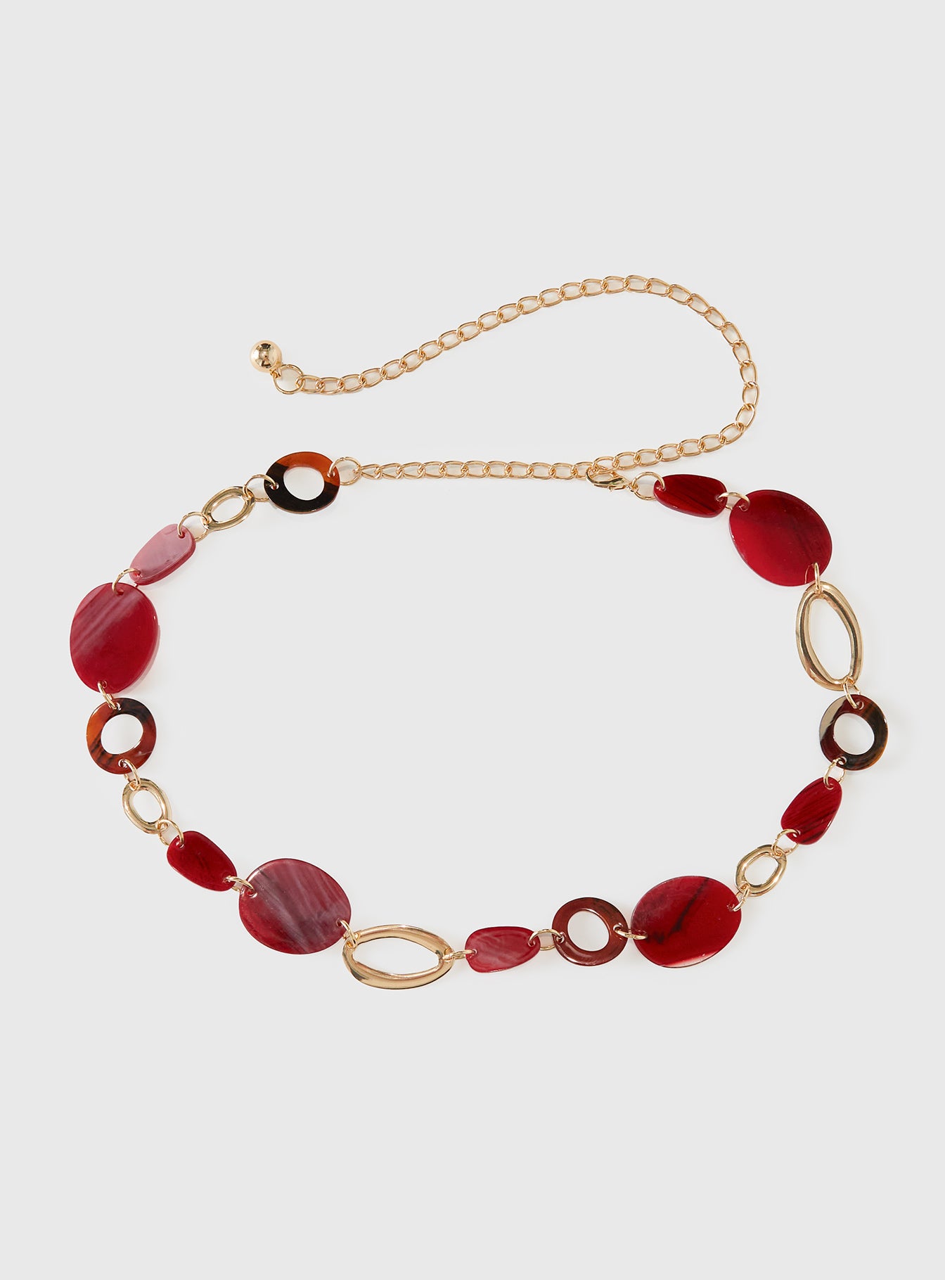 Felon Beaded Chain Belt Gold / Red、mySite、solidvoid