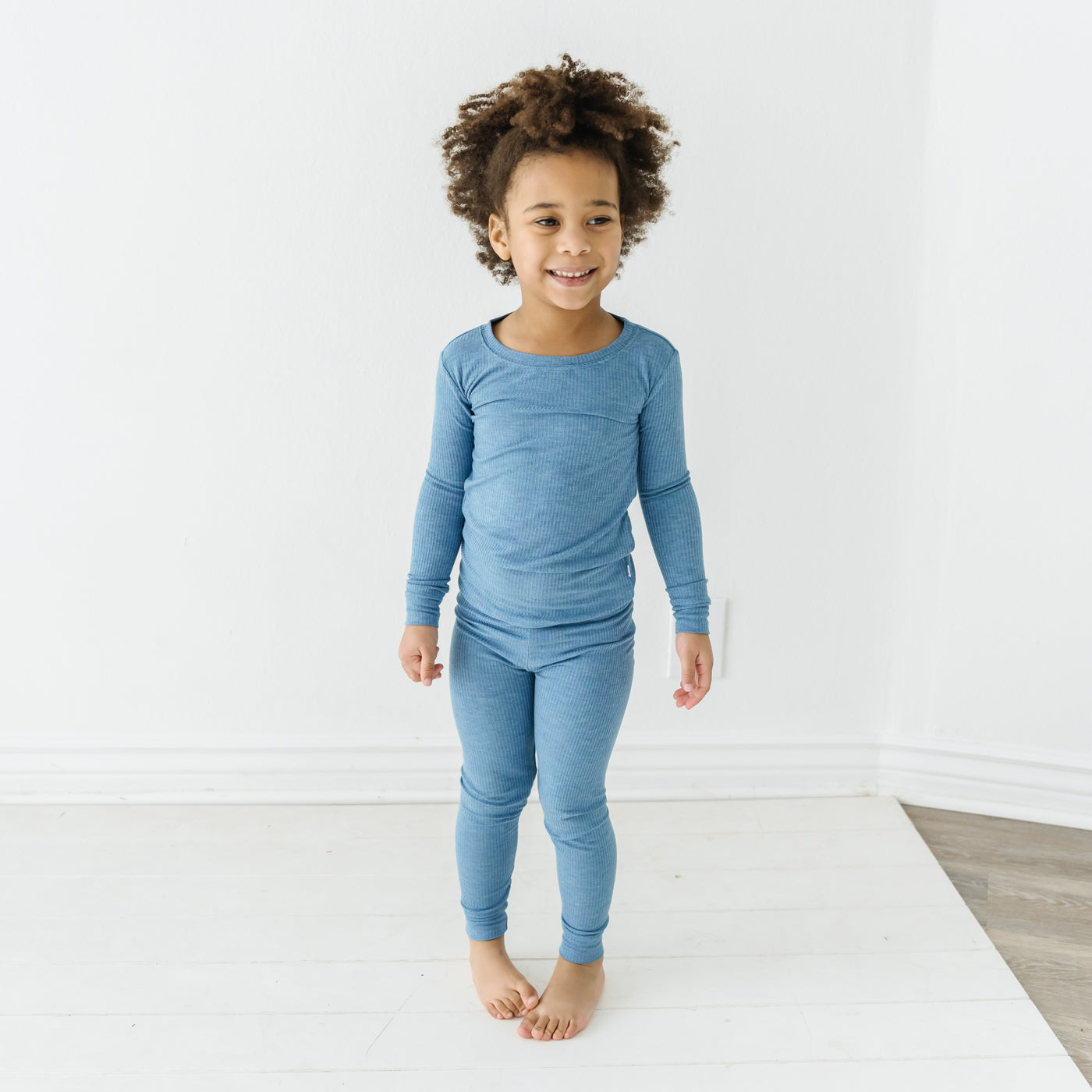  Heather Blue Ribbed Two-Piece Pajama Set、mySite、layawaytickets