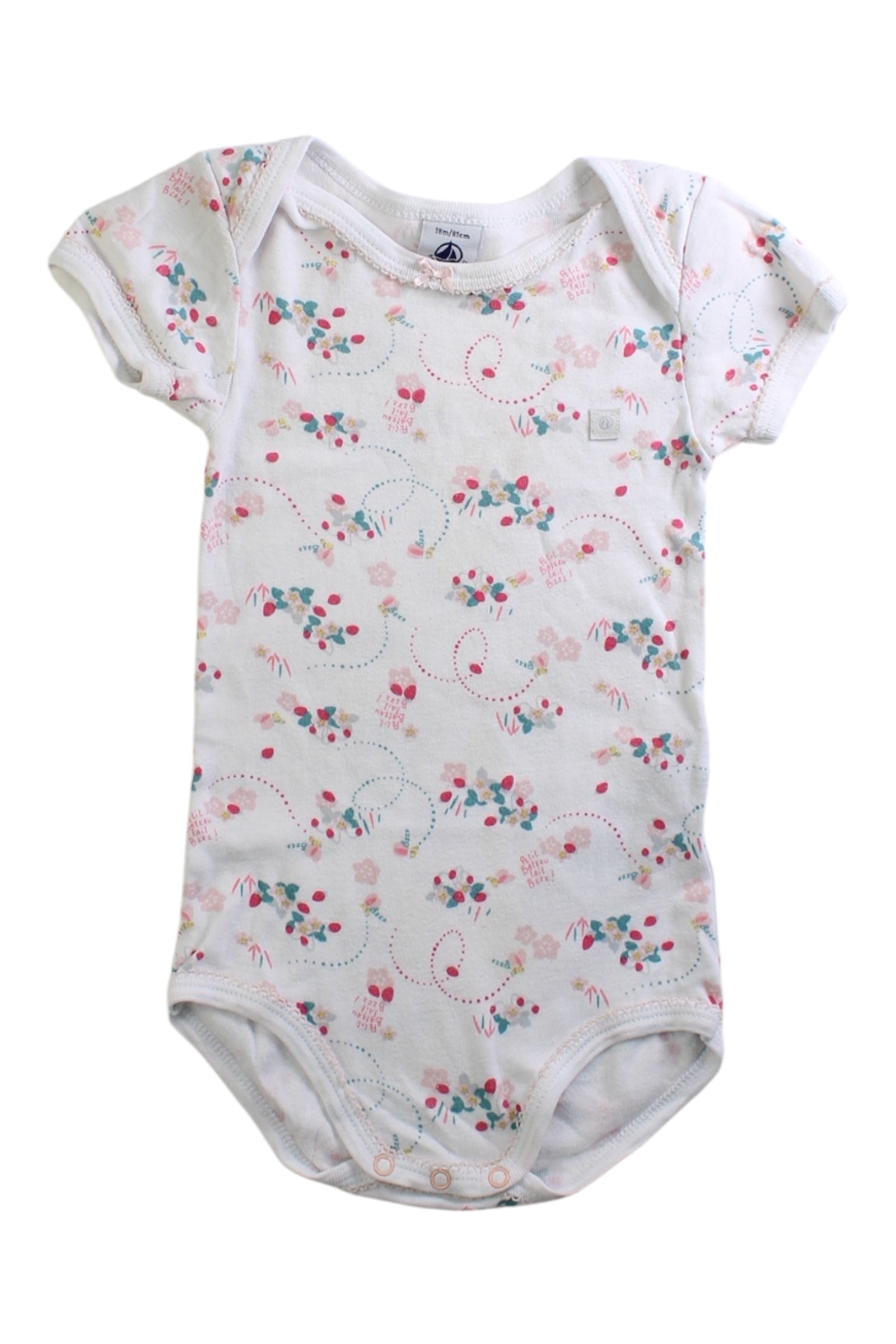 Petit Bateau Floral Short Sleeve Bodysuit 12-18M、mySite、g9winljtr