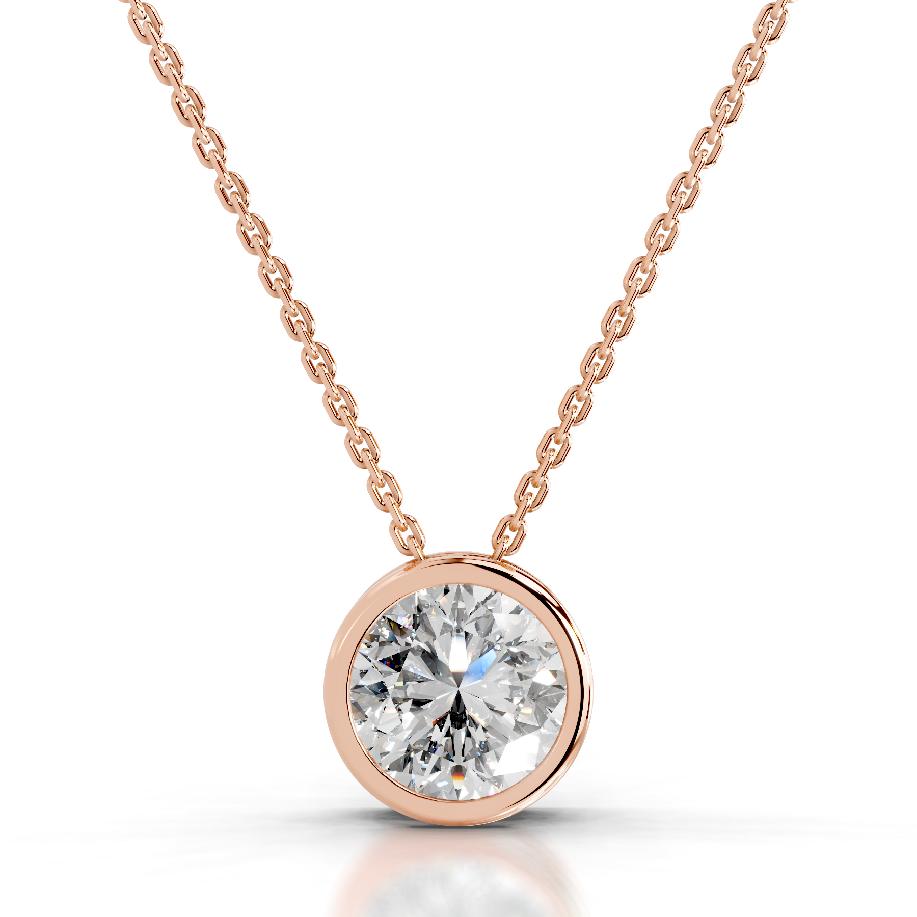 Beyonce Lab Grown Diamond Pendant (2 Carat) -14K Rose Gold、mySite、hinf8tx79