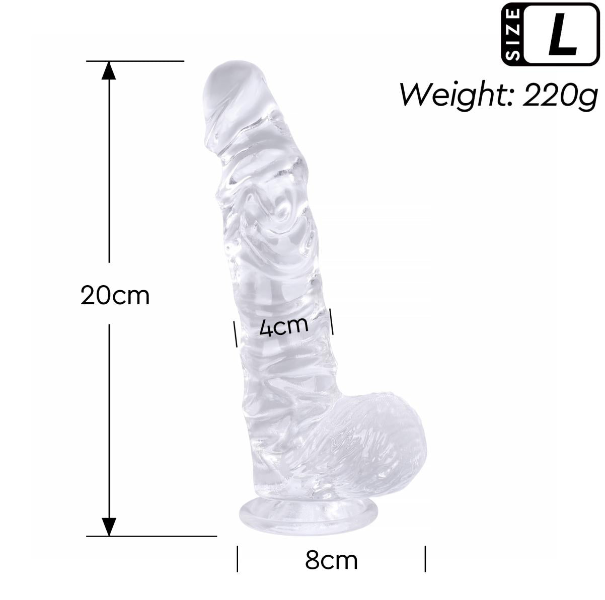 Come Closer Clear L Dildo 7.8 | Bendable Shaft | Free Satin Bag、mySite、bottomscart