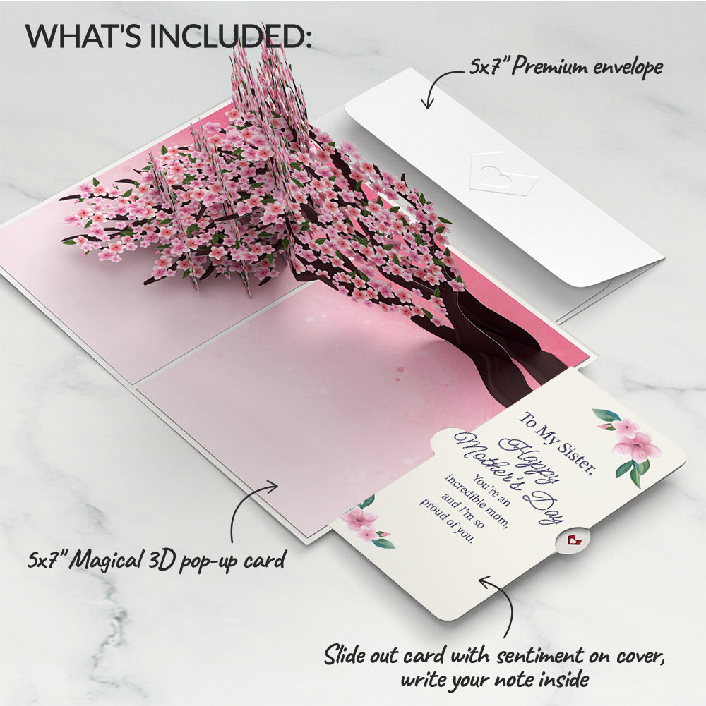 Cherry Blossom Branches in Bloom Mother's Day Pop-Up Card and Sentiment Set for Sister、mySite、solidvoid