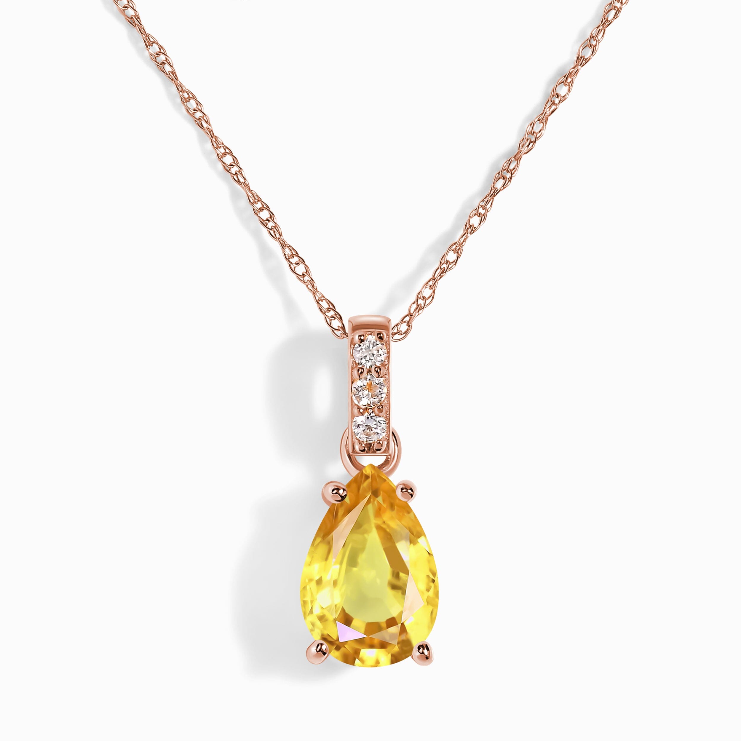 Citrine Diamond Necklace Sway - November Birthstone、mySite、hinf8tx79