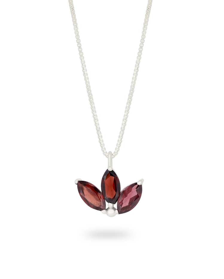 Dainty Lotus Birthstone Sterling Silver Necklace、mySite、topwebapps