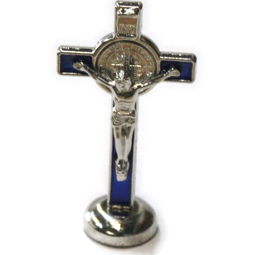  Holy Land Market Saint Benedict Small Crucifix with Sticker for Car or Table (3 inches)、mySite、elrpsem3k