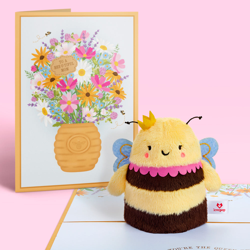 'Bee-u-tiful Mom' Queen Bee Plushpop Card、mySite、solidvoid