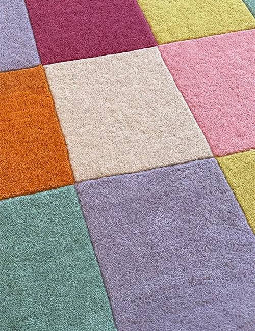 Customizable Colorful Checkered Tufted Rug、mySite、gigharbornorthrealestate