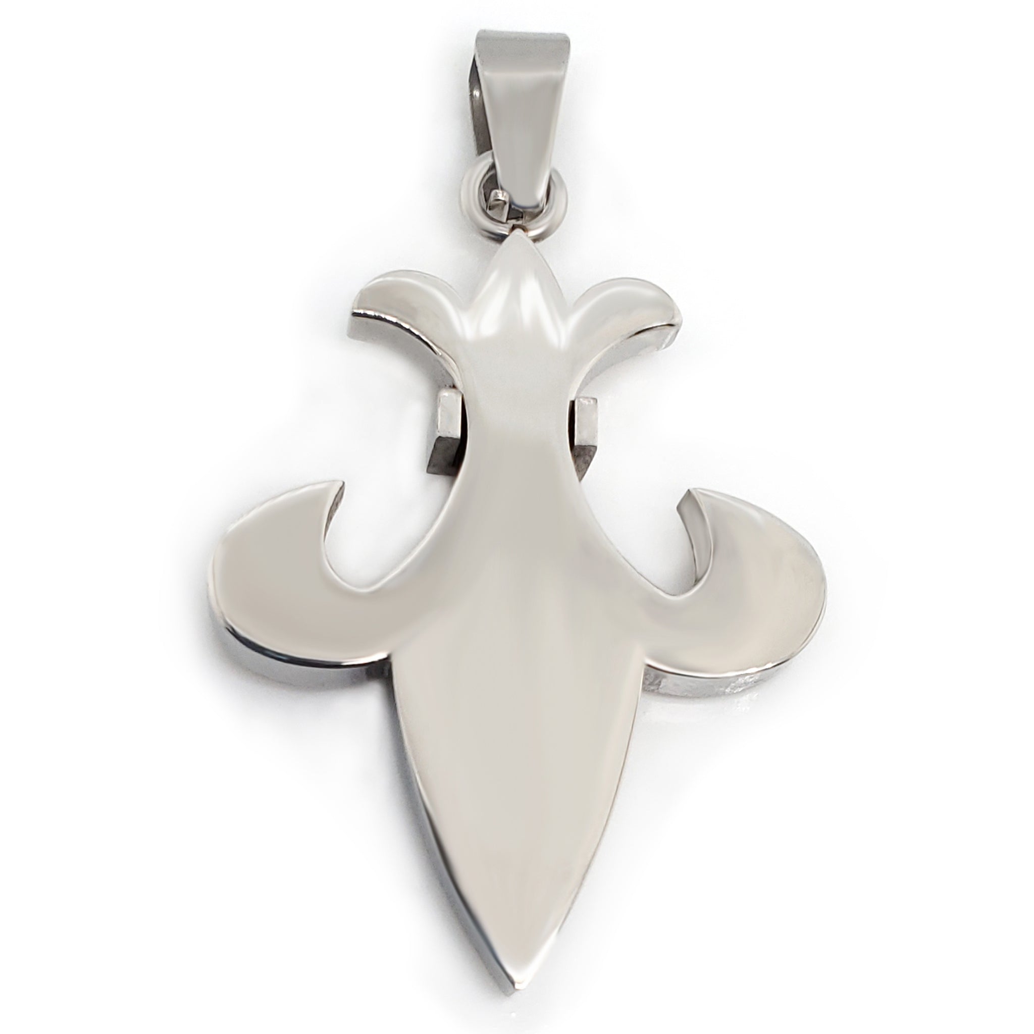 Stainless Steel Cubic Zirconia Rainbow Fleur de Lis Pendant / GPP4362、mySite、dreamappss