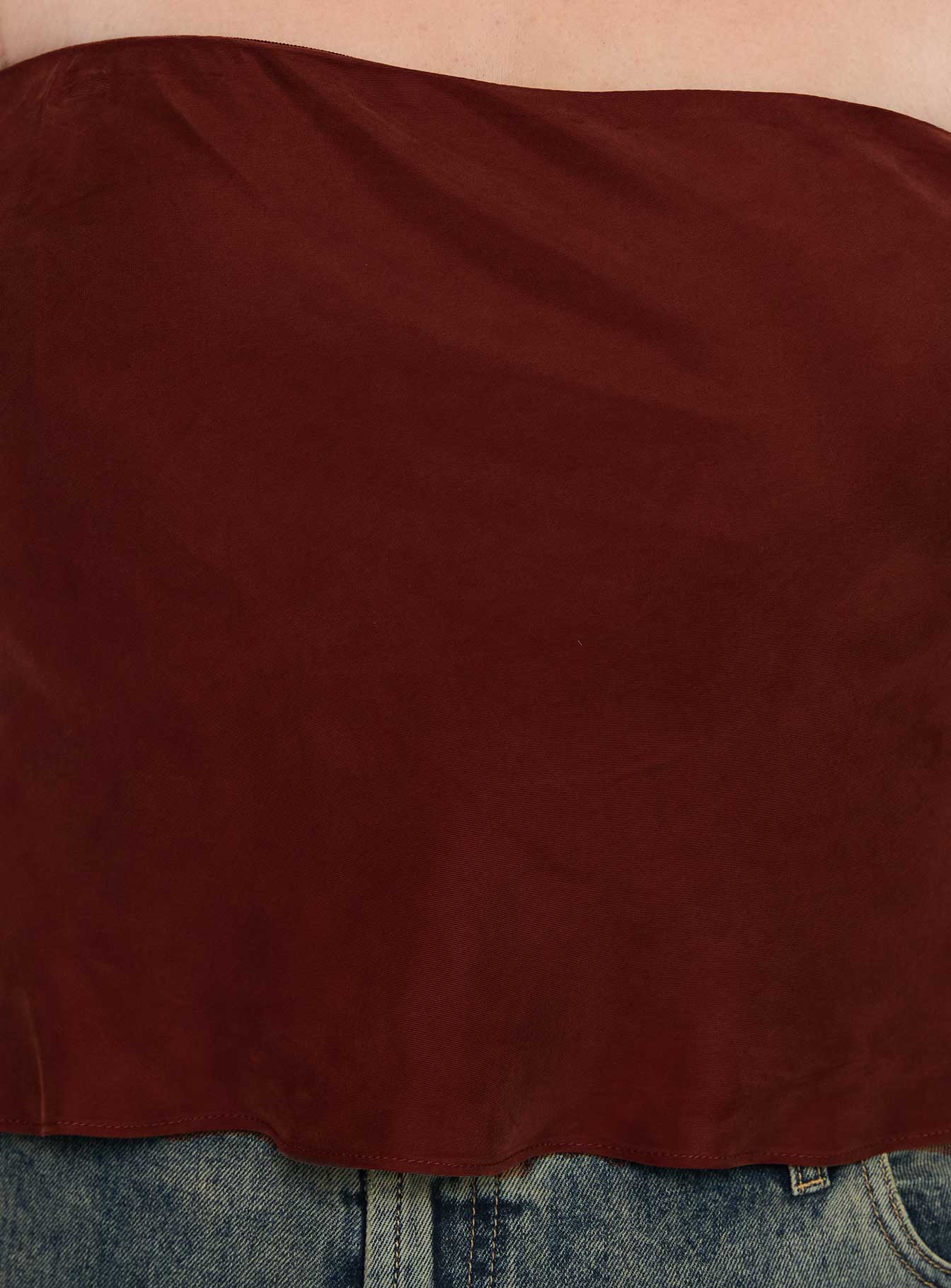 Lucelia Strapless Top Brown Curve、mySite、solidvoid