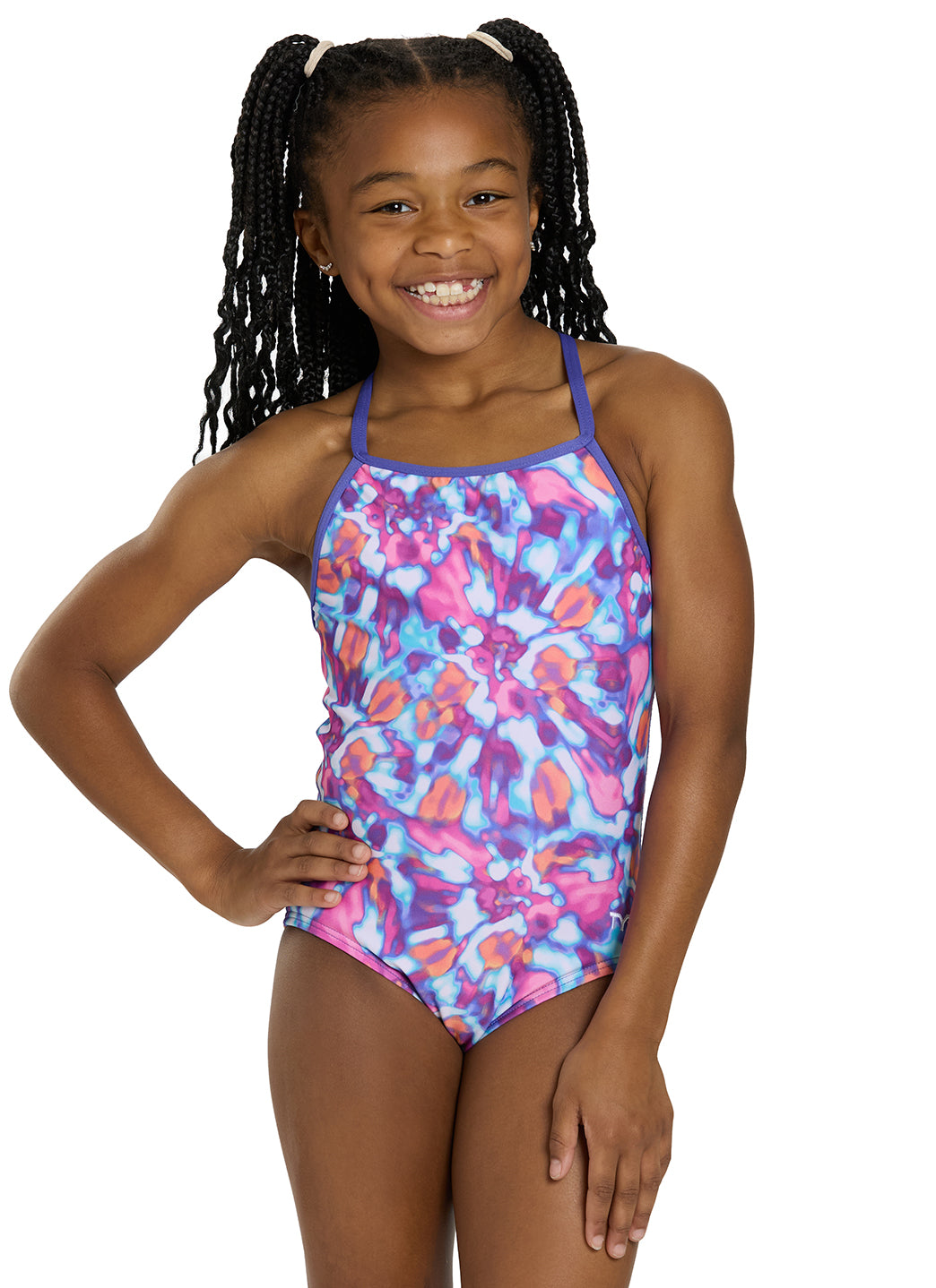 TYR Girl's Print Addy Diamondfit Durafast Elite One Piece Swimsuit (Little Kid, Big Kid)、mySite、noshort