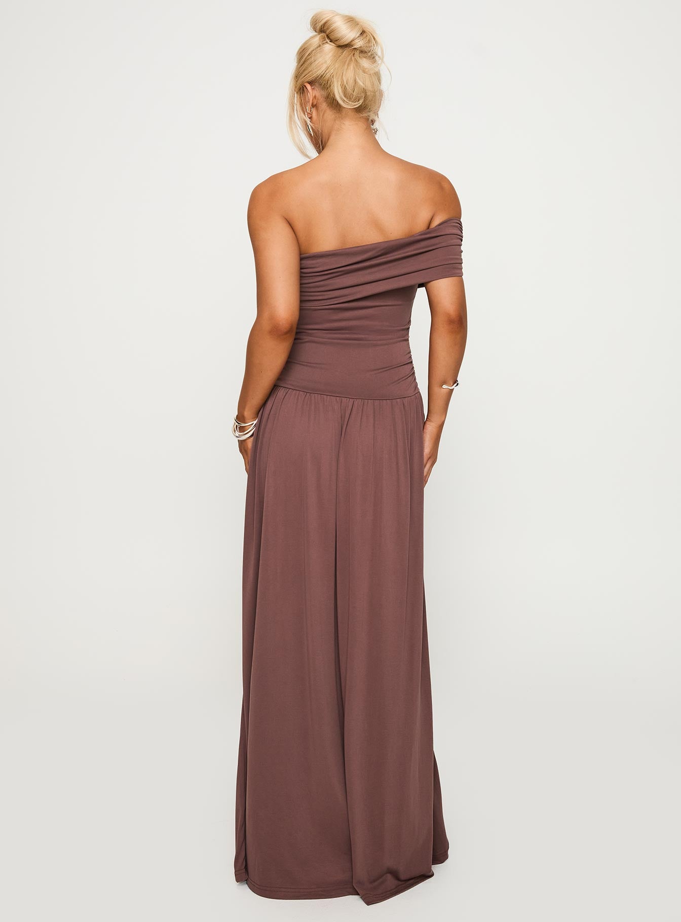 Decadence Strapless Maxi Dress Brown、mySite、solidvoid