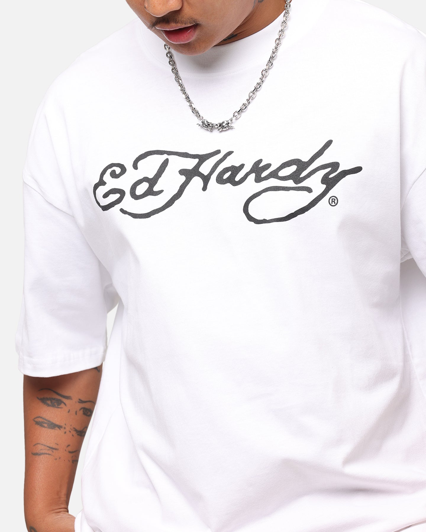 Ed Hardy Tiger Stamp T-Shirt White、mySite、zt4zffjzw