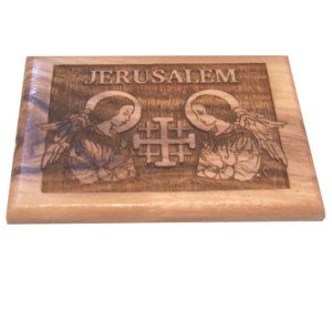 Jerusalem Cross - Angels Magnet - Olive wood (6x4 cm or 2.4x1.6)、mySite、topwebapps