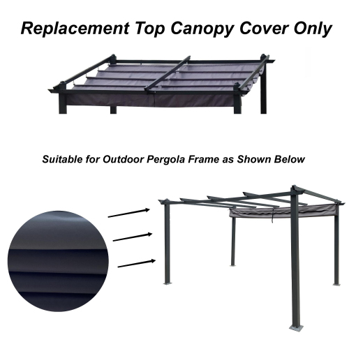 Replacement Canopy Top Cover Fabric for 13 x 10 Ft Outdoor Patio Retractable Pergola Sun-shelter Canopy、、eastwooduniform