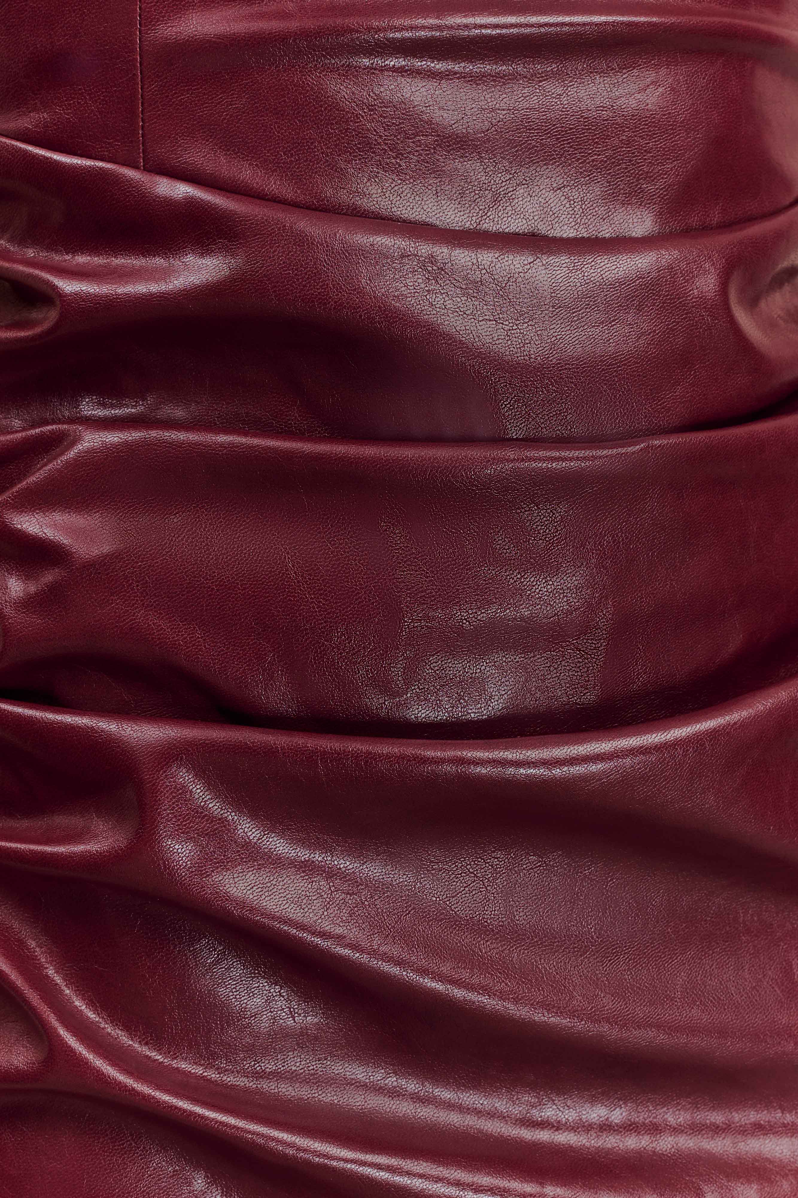 Sonia Faux Leather Midi Dress - Cherry Red、mySite、solidvoid