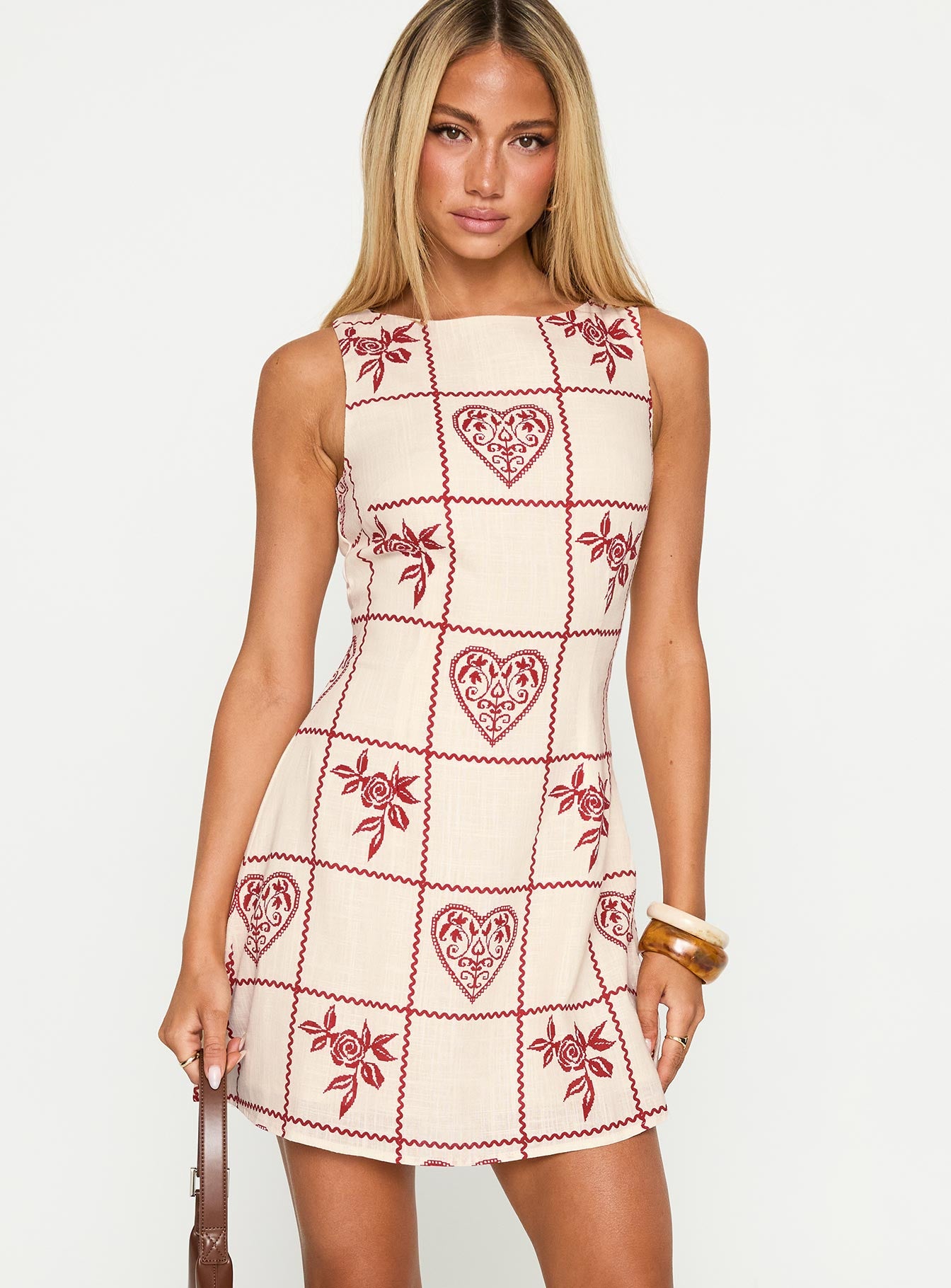 Alfalfa Shift Mini Dress Red Floral Check、mySite、solidvoid