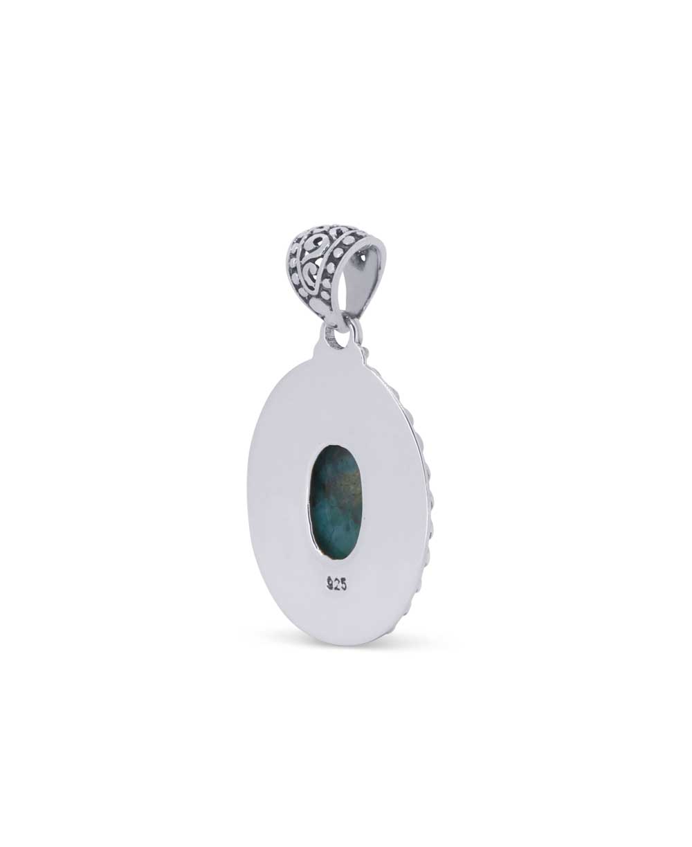 Sterling Silver Oval Larimar Pendant、mySite、topwebapps