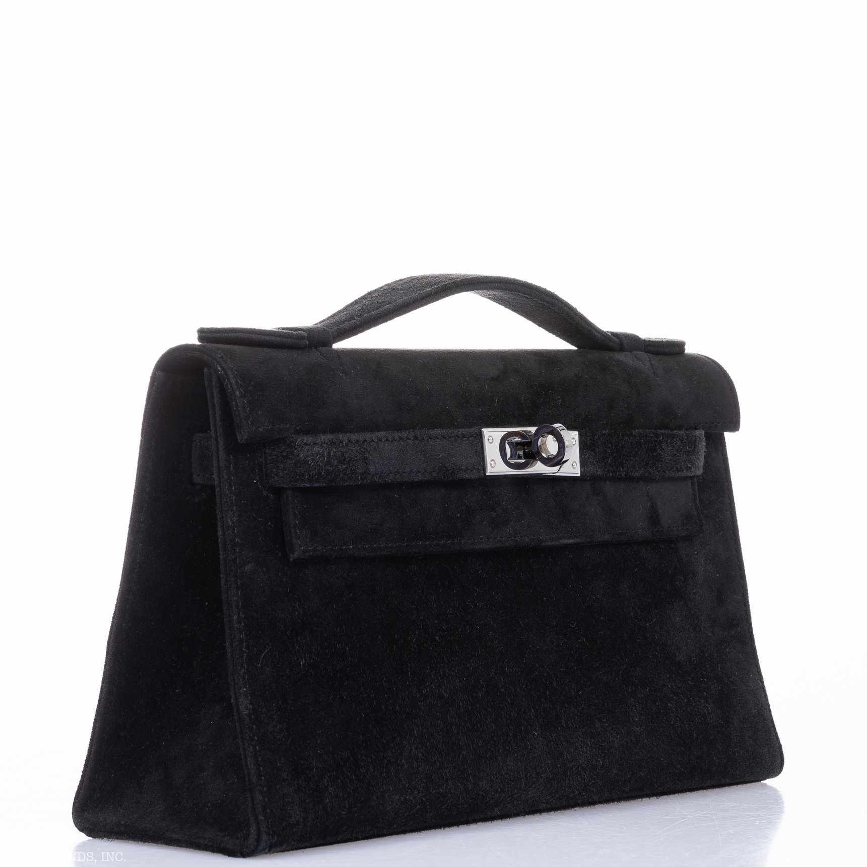 Hermès Kelly Doblis Mini Pochette Black Veau Suede Palladium Hardware、mySite、garminoutage.com