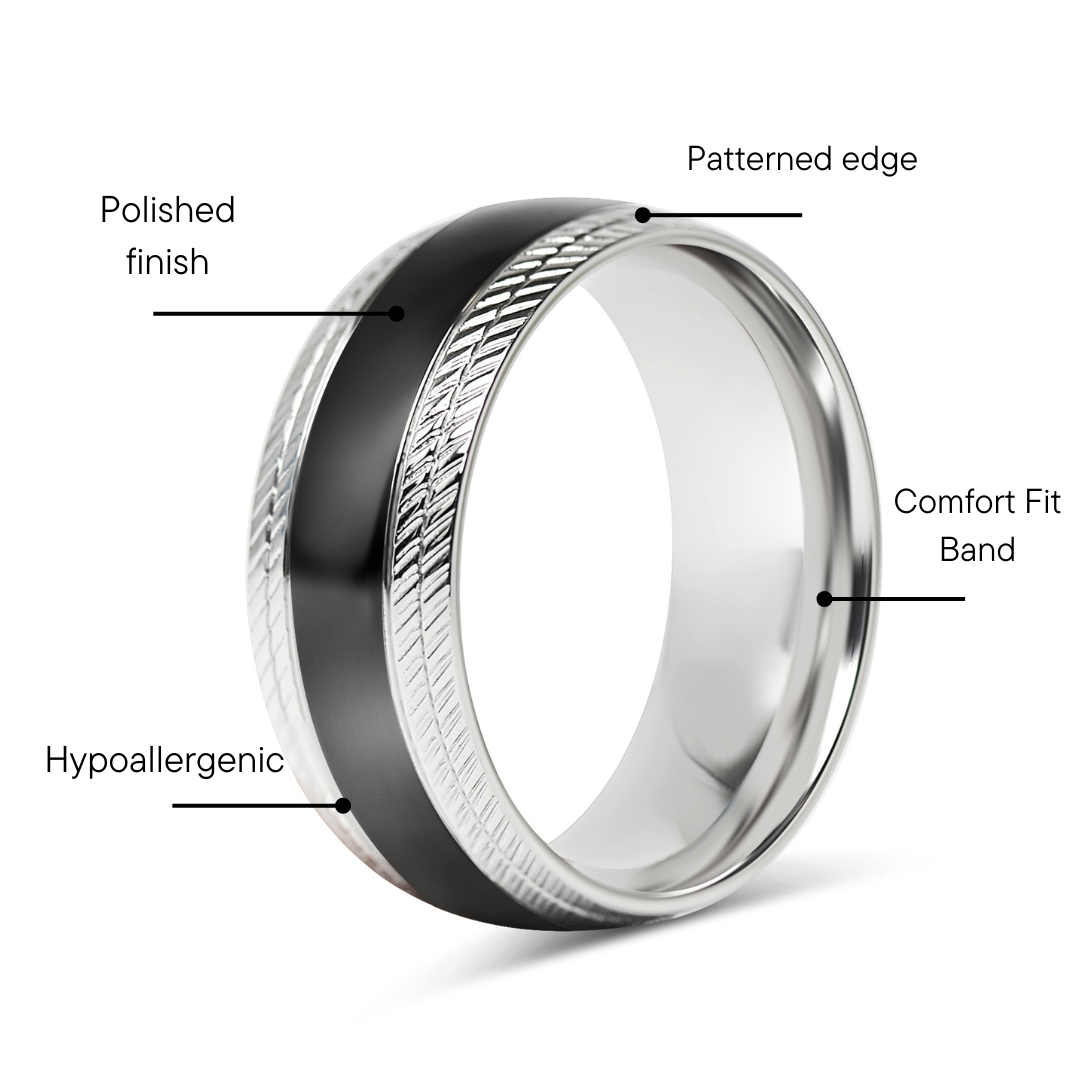 Black Center Stainless Steel Lined Pattern Edge Ring / CFR7013、mySite、dreamappss
