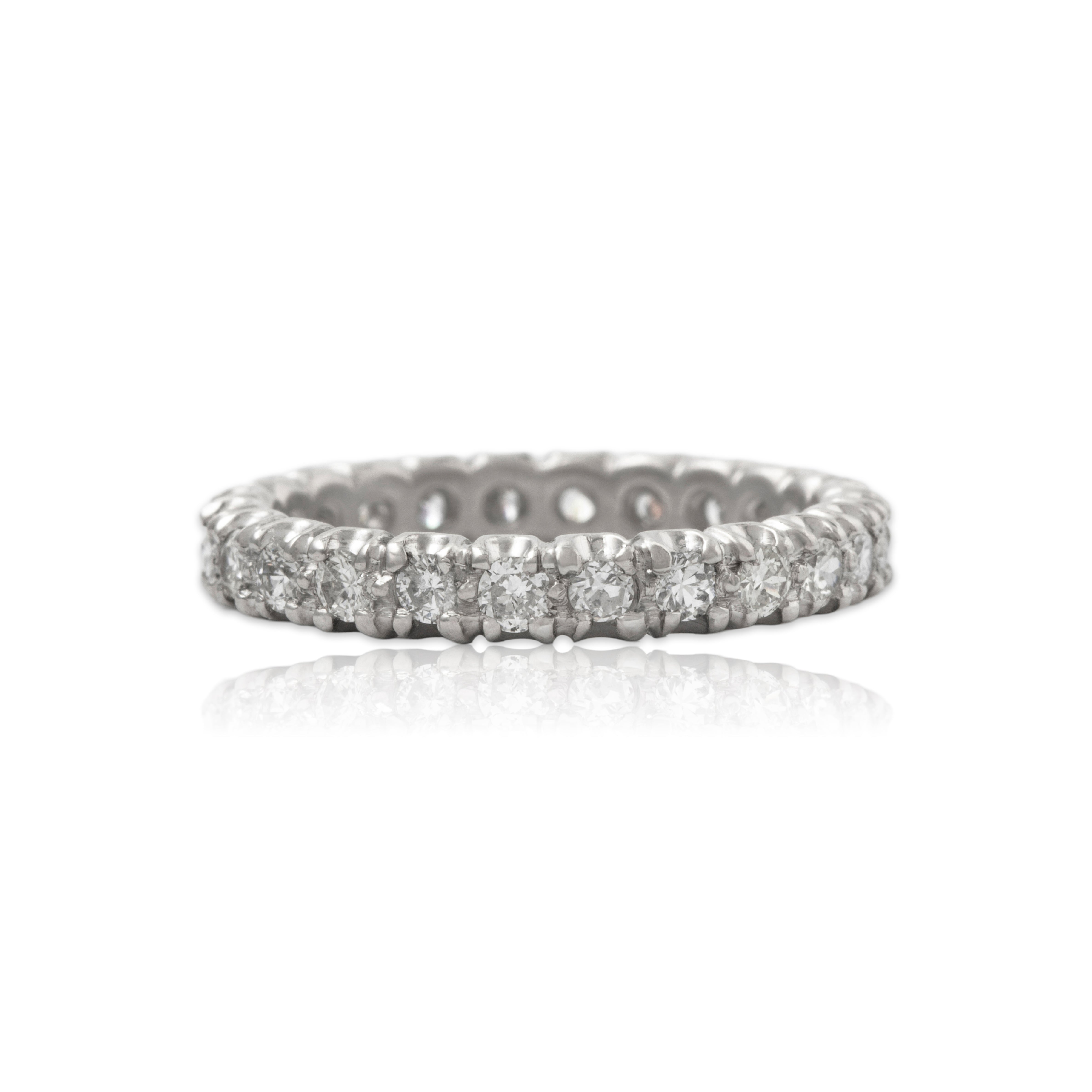 Vintage Platinum .975cttw Diamond Infinite Dazzle Eternity Band Ring 5.75、mySite、hinf8tx79