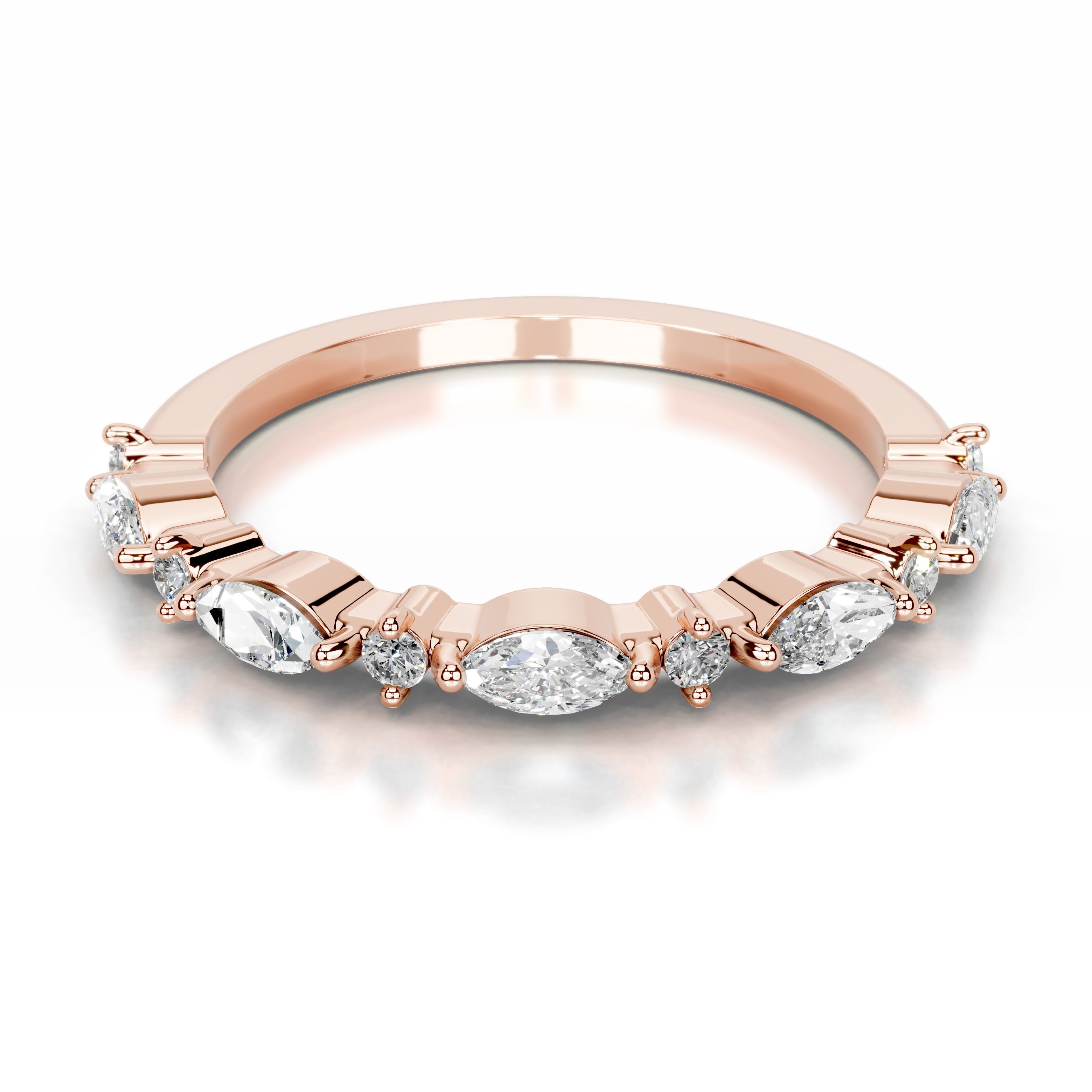 Vienna Lab Grown Diamond Wedding band - 14K Rose Gold、mySite、hinf8tx79