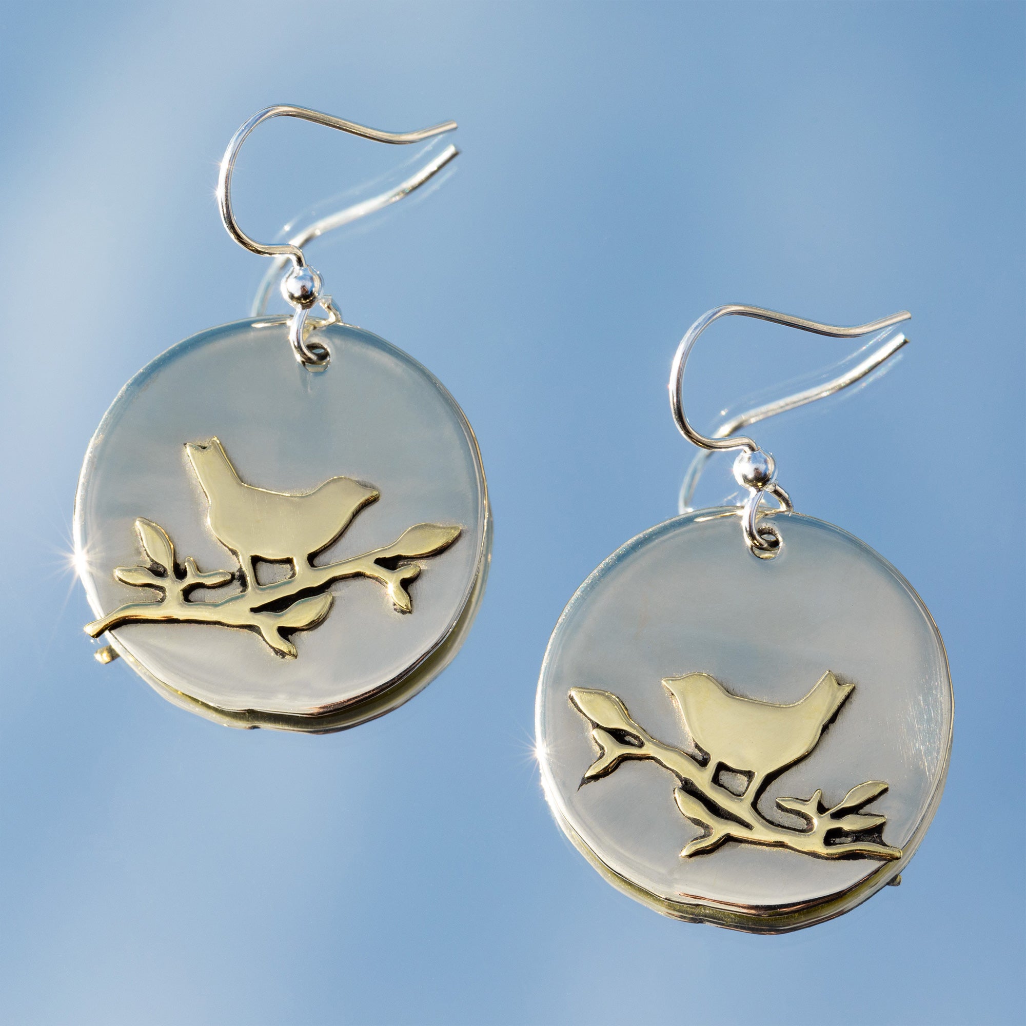 Love for Birds Mixed Metal Earrings、mySite、camillekostekn