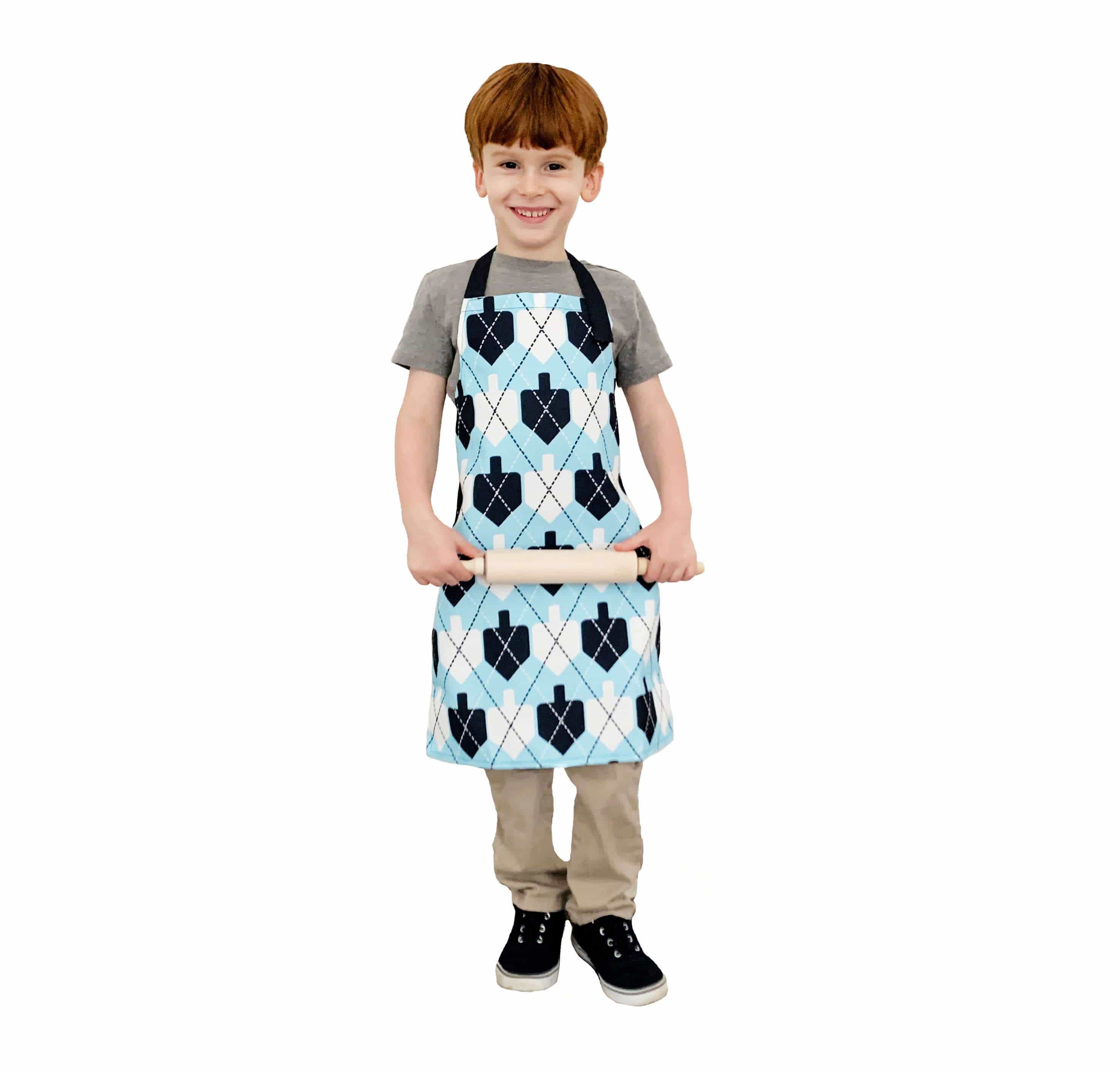 Kids Hanukkah Dreidel Argyle Apron、mySite、topwebapps
