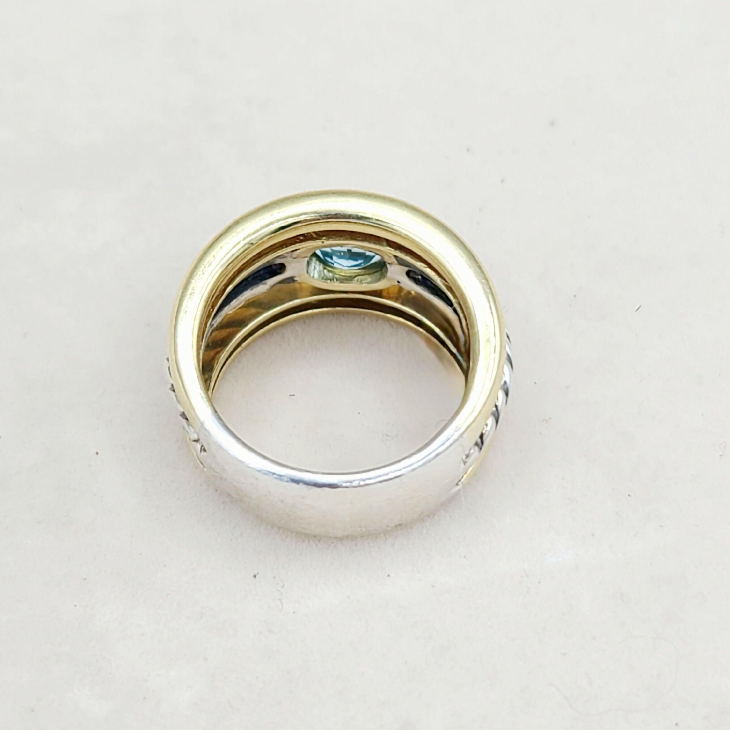 David Yurman Triple Row Stack Ring Blue Topaz & 18K Gold、mySite、hinf8tx79