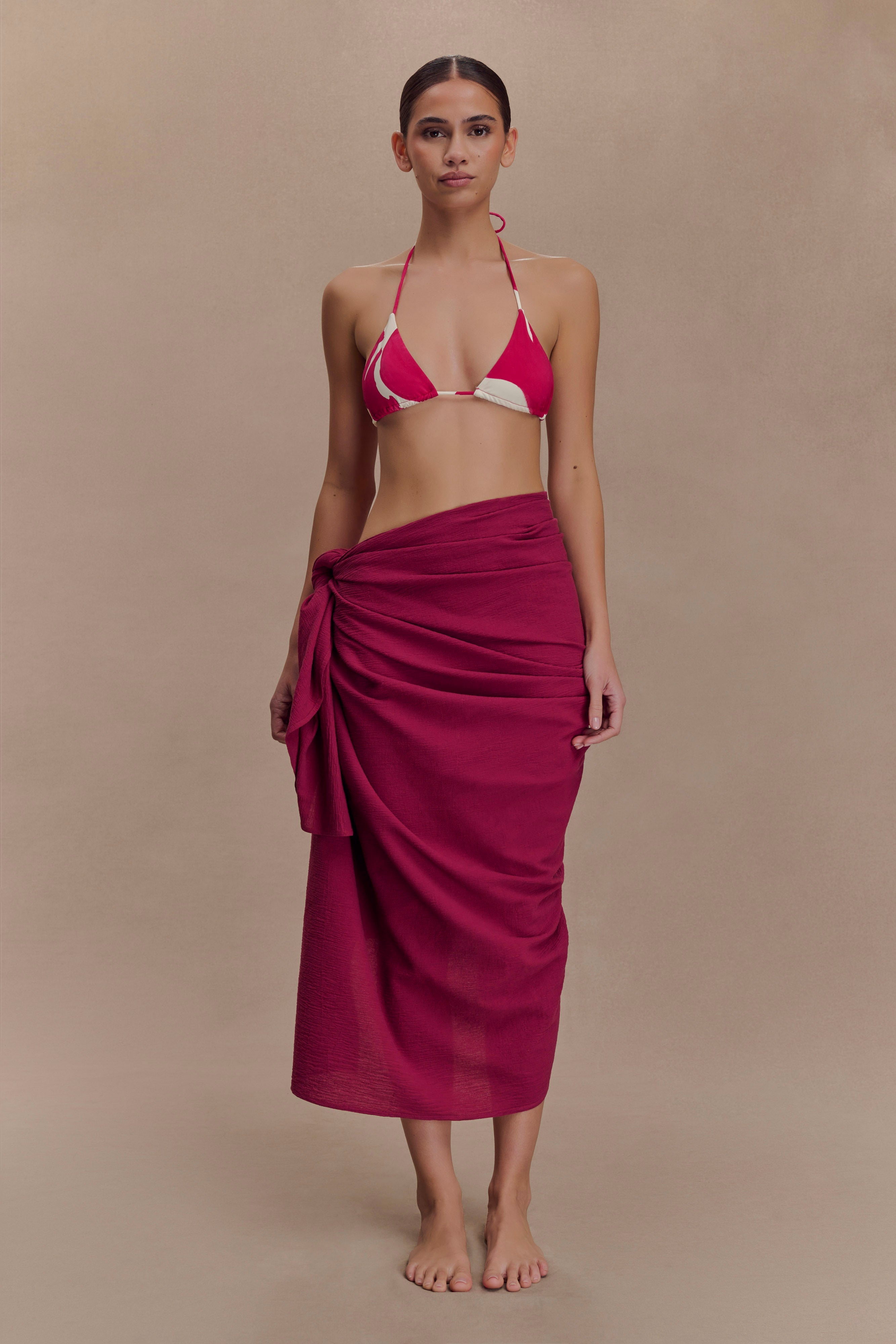 Evie Cotton Sarong - Wine、mySite、solidvoid