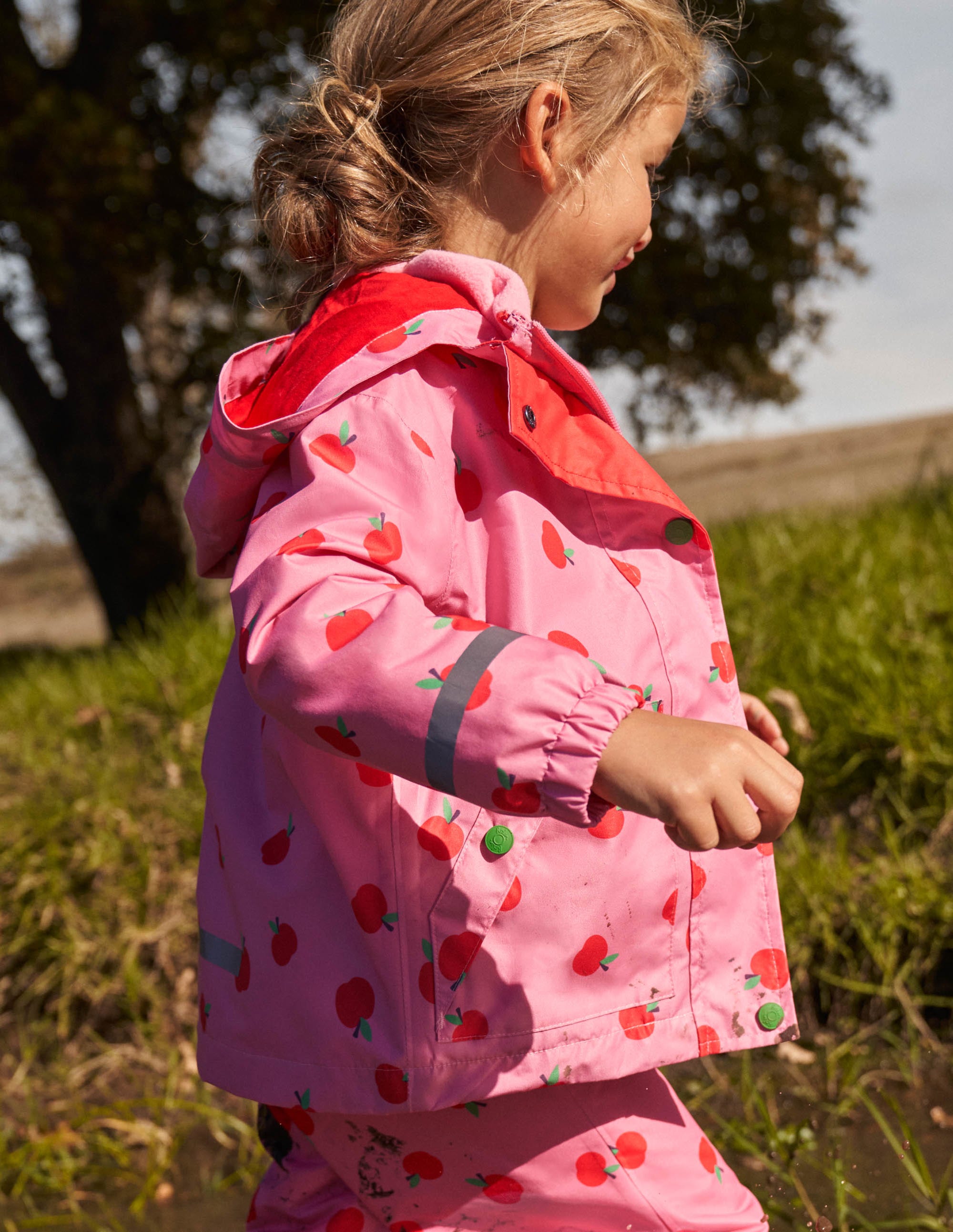  Pink Apple Print Waterproof Jacket-Formica Pink Apples、mySite、ashleygrahame