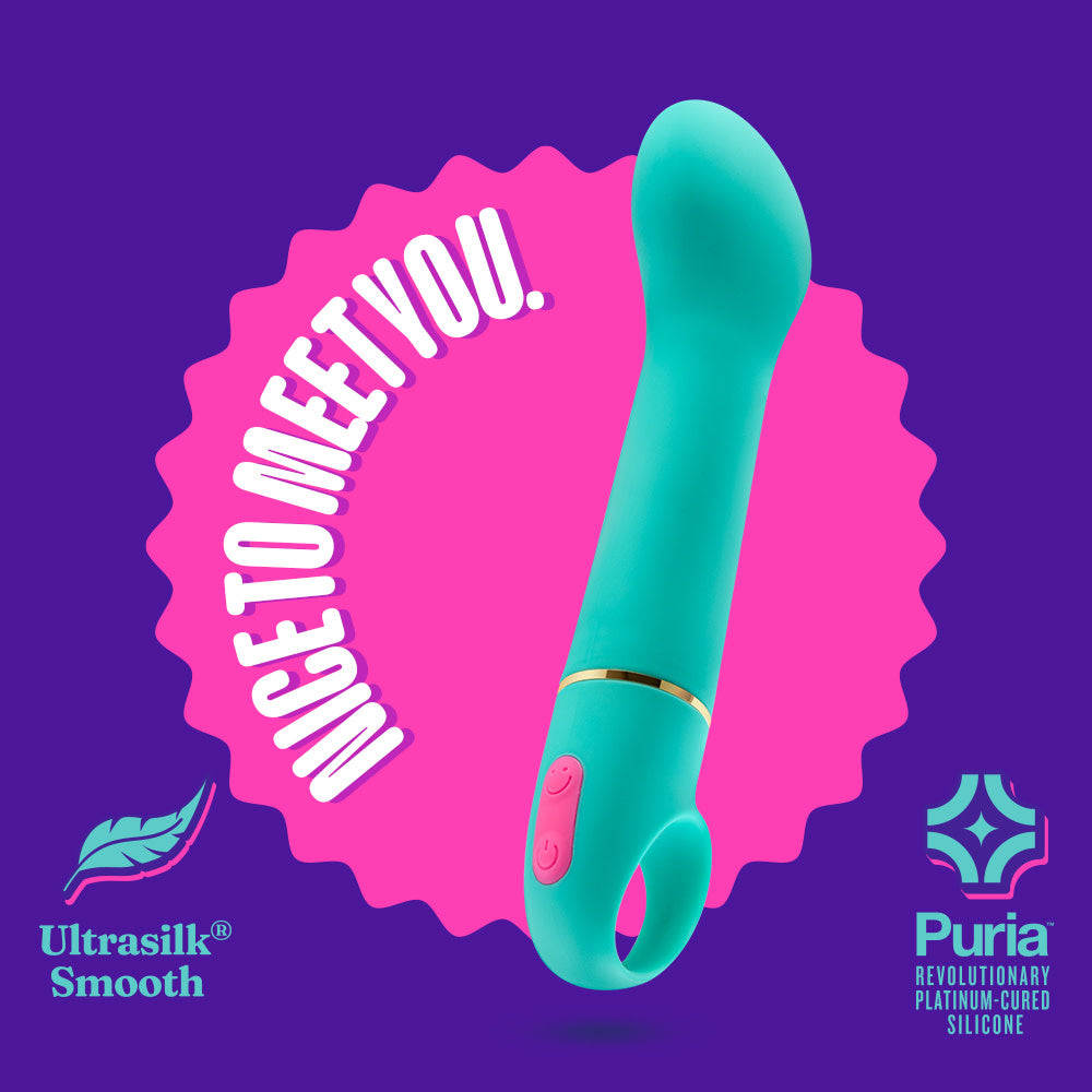 Aria By Blush® | Flirty AF: Enhanced G-Spot Stimulation Teal Silicone Vibrator with Powerful RumboTech™ Technology、mySite、bottomscart