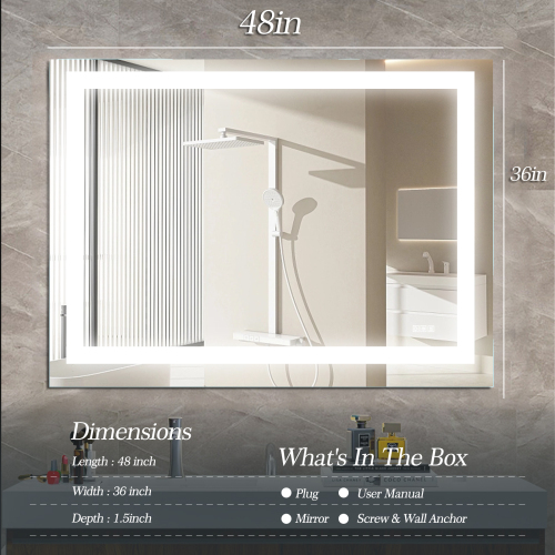 LED Crystal Mirror Light With Dimmable Lights、、eastwooduniform
