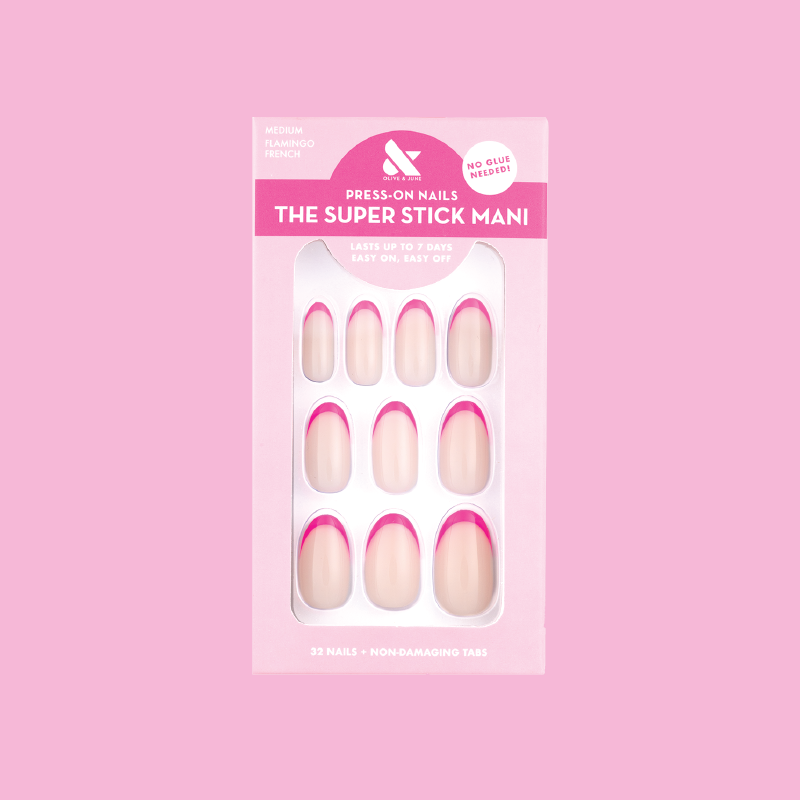 Flamingo French | Medium | Oval - Tab Press-On、mySite、solidvoid