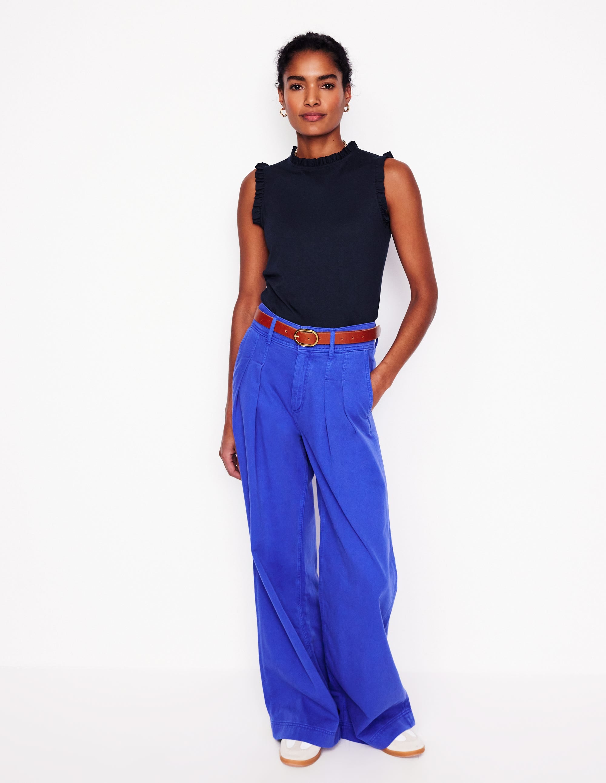  Supersoft Frill Detail Vest-Navy、mySite、ashleygrahame