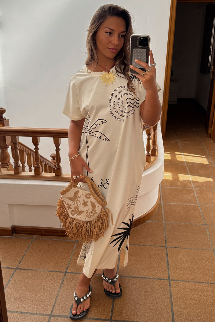 Cream Palma T Shirt Dress、mySite、solidvoid