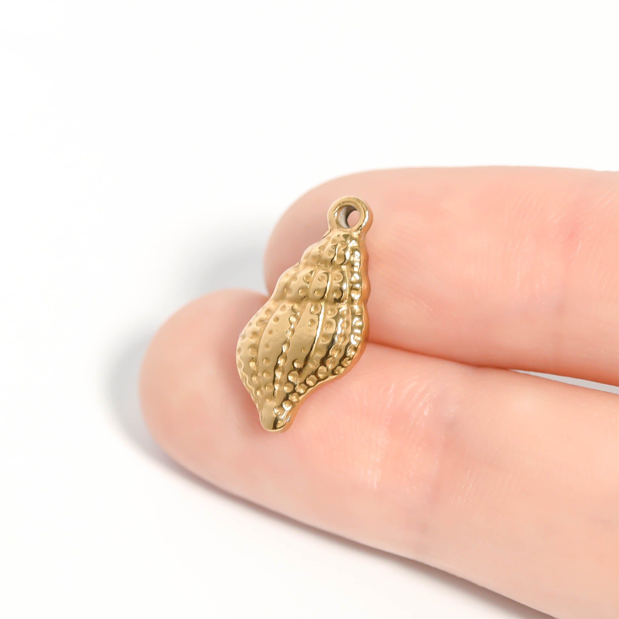 18K Gold PVD Stainless Steel Conch Seashell Charm / PDL0098、mySite、dreamappss