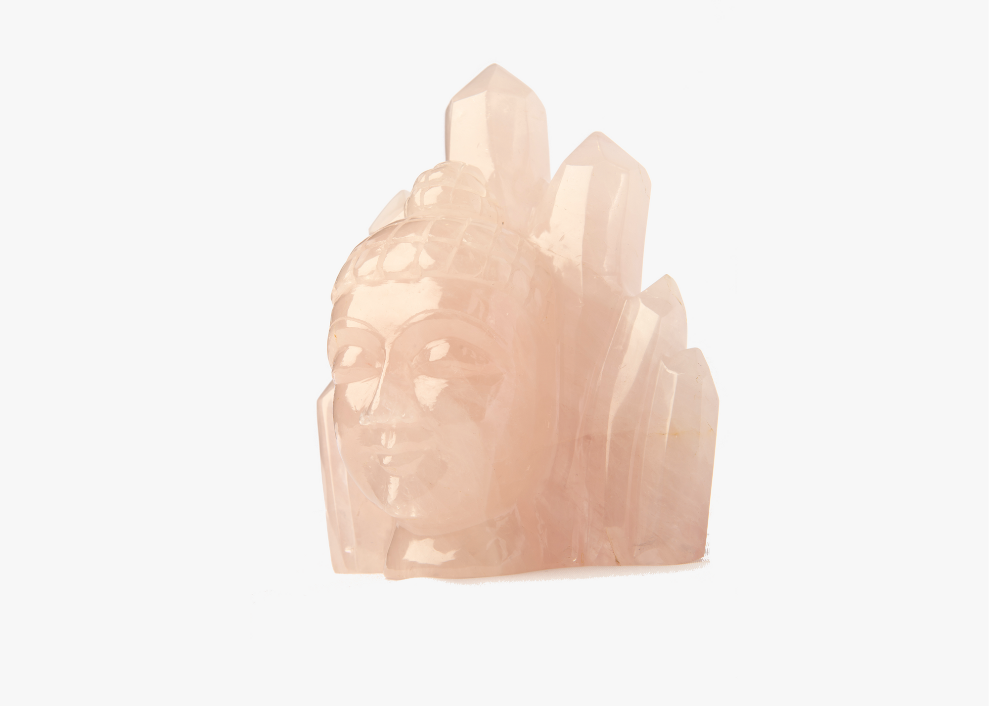 Buddha Head - Rose Quartz (21cm)、mySite、topwebapps