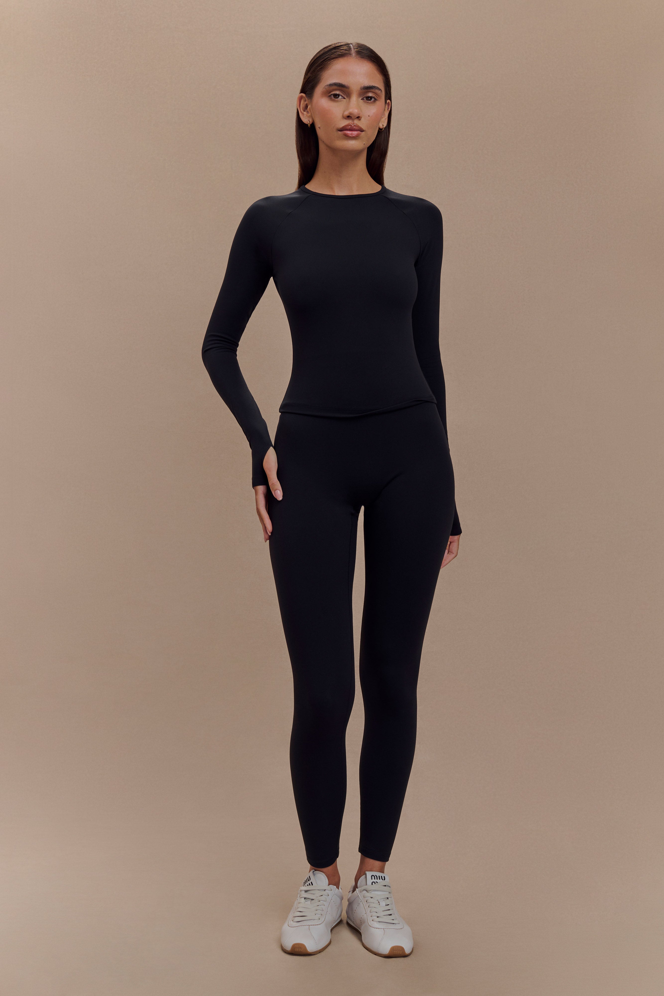 Eliana Long Sleeve Active Top - Black、mySite、solidvoid