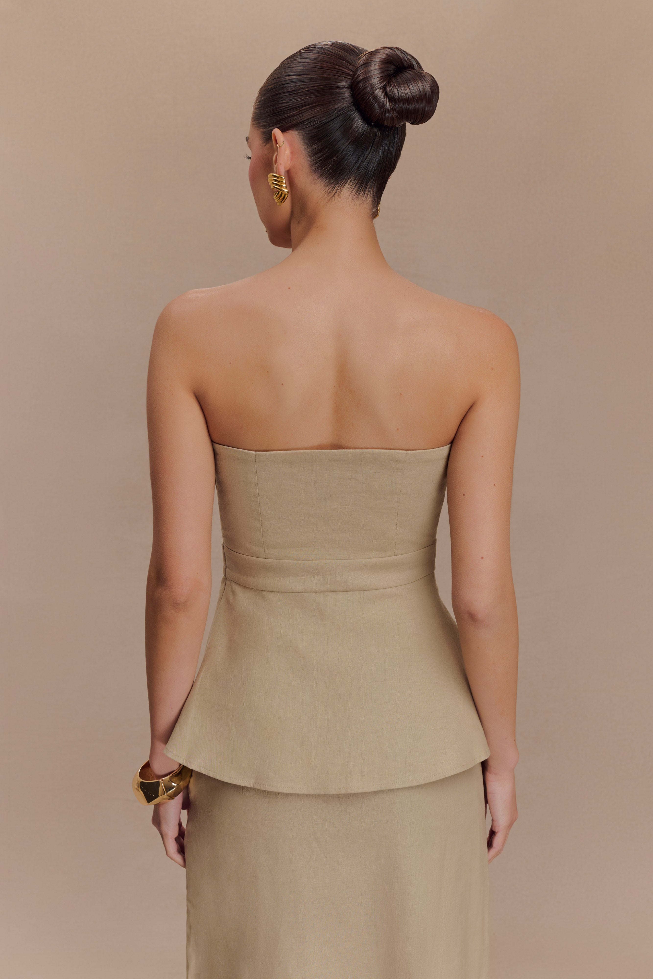 Dora Strapless Linen Top - Natural、mySite、solidvoid