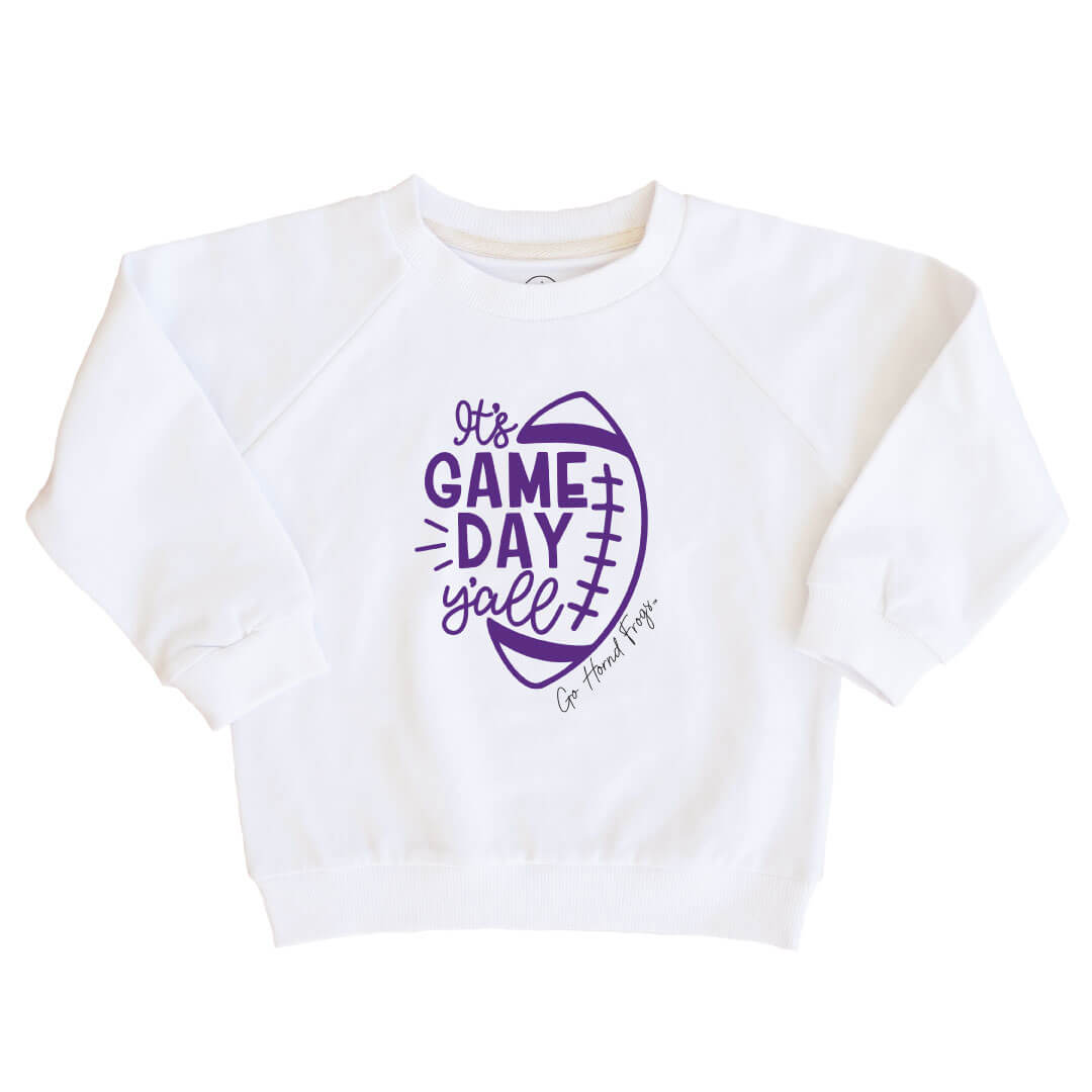  Texas Christian University | Footballs & Bows Kids Graphic Sweatshirts、mySite、layawaytickets