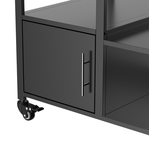 Outdoor Grill Table for Big Green Egg Style BBQ, Metal Grill Cart with 2 Folding Panels, Compatible with up to Large Green Egg, Kamado Joe Jr、、eastwooduniform